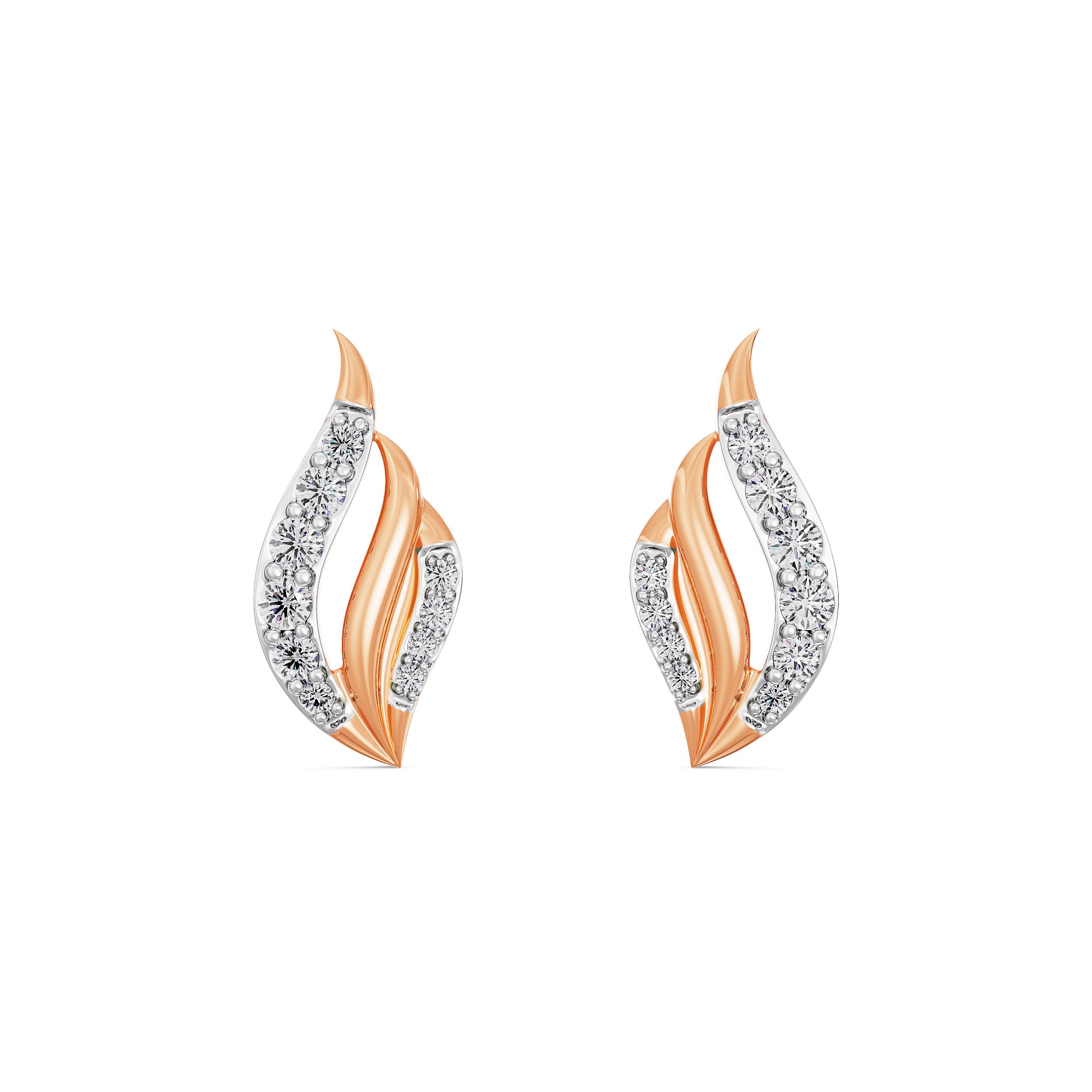 Leafy Splendor Diamond Earrings Front View