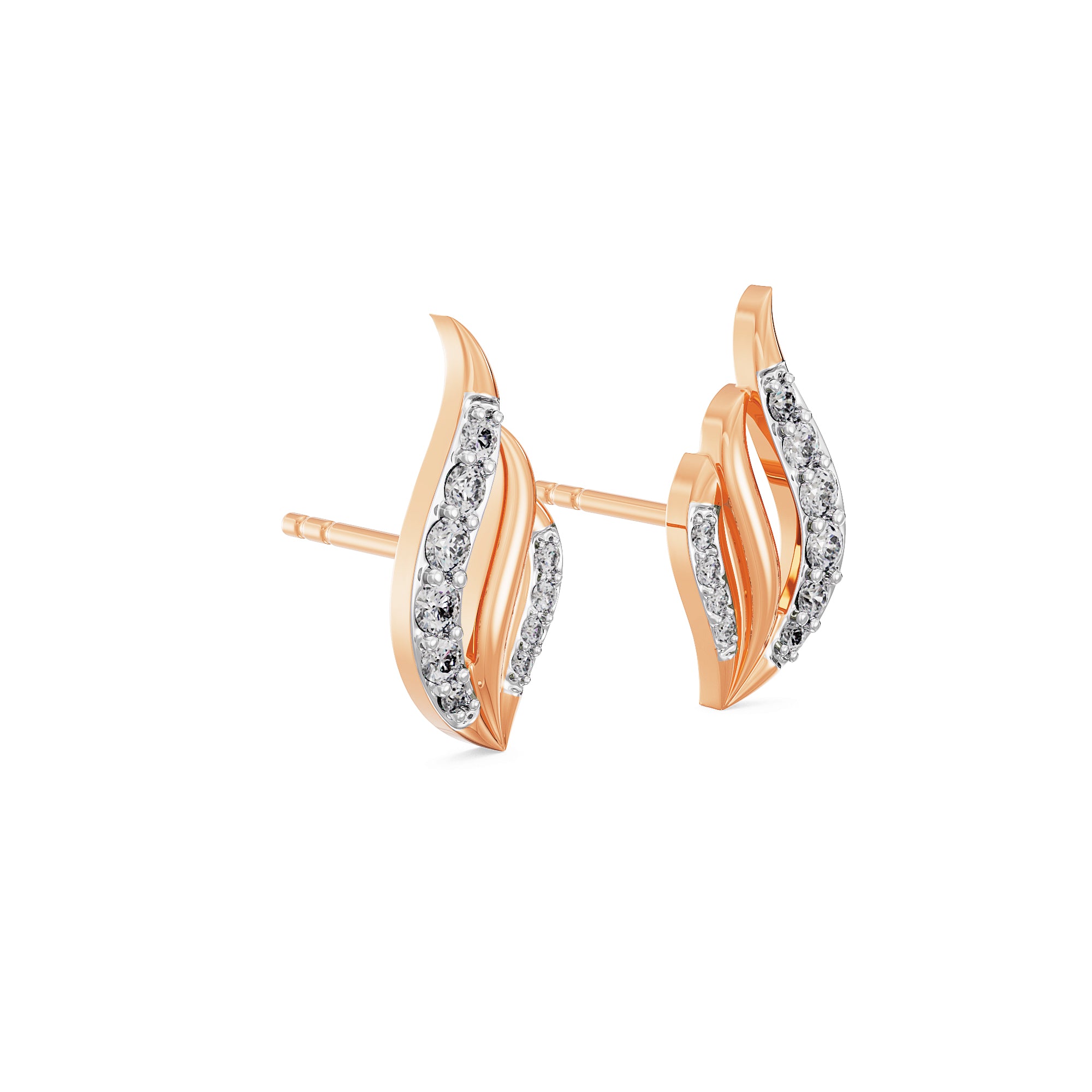 Leafy Splendor Diamond Earrings Side View