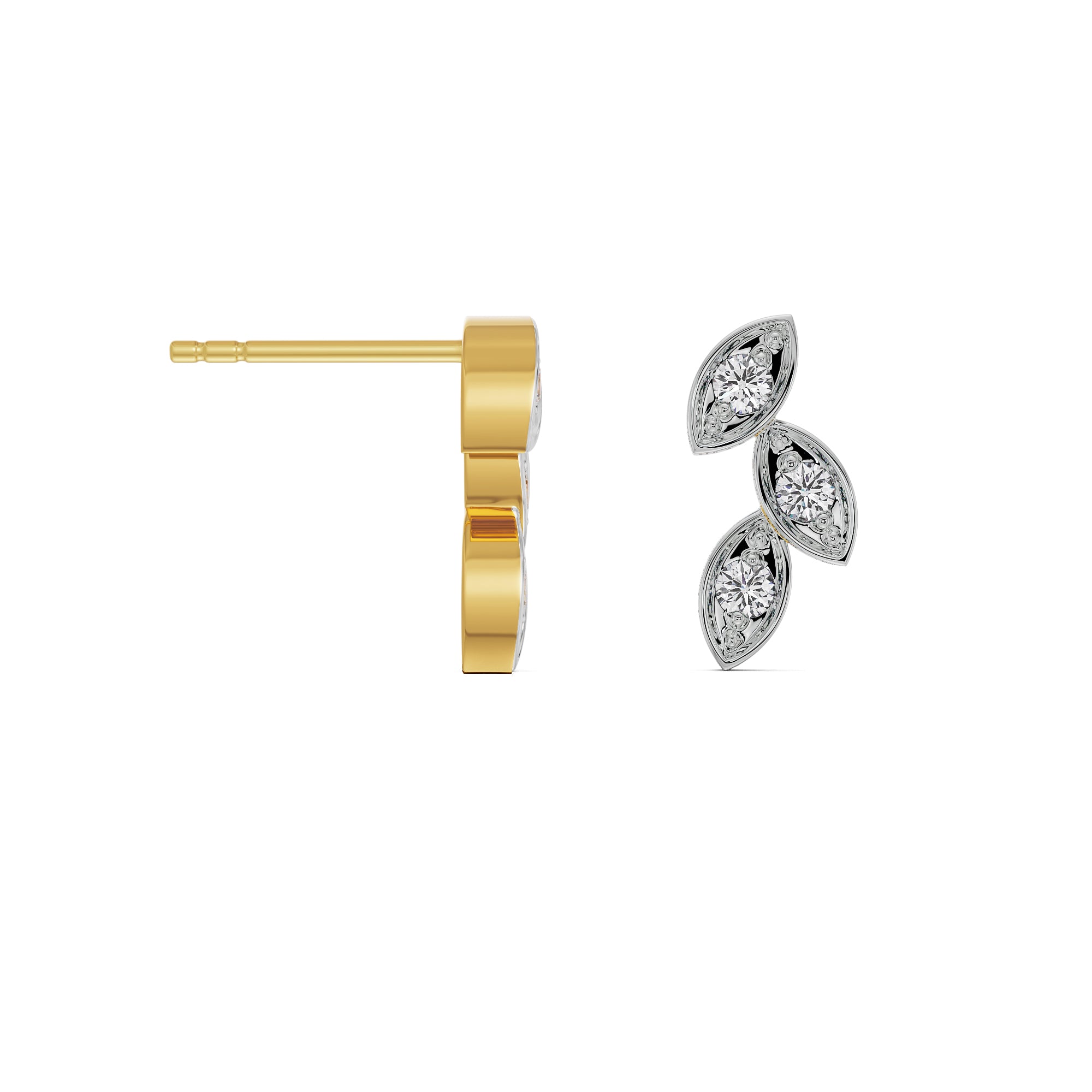 Marquise Mirage Diamond Studs Prospective View