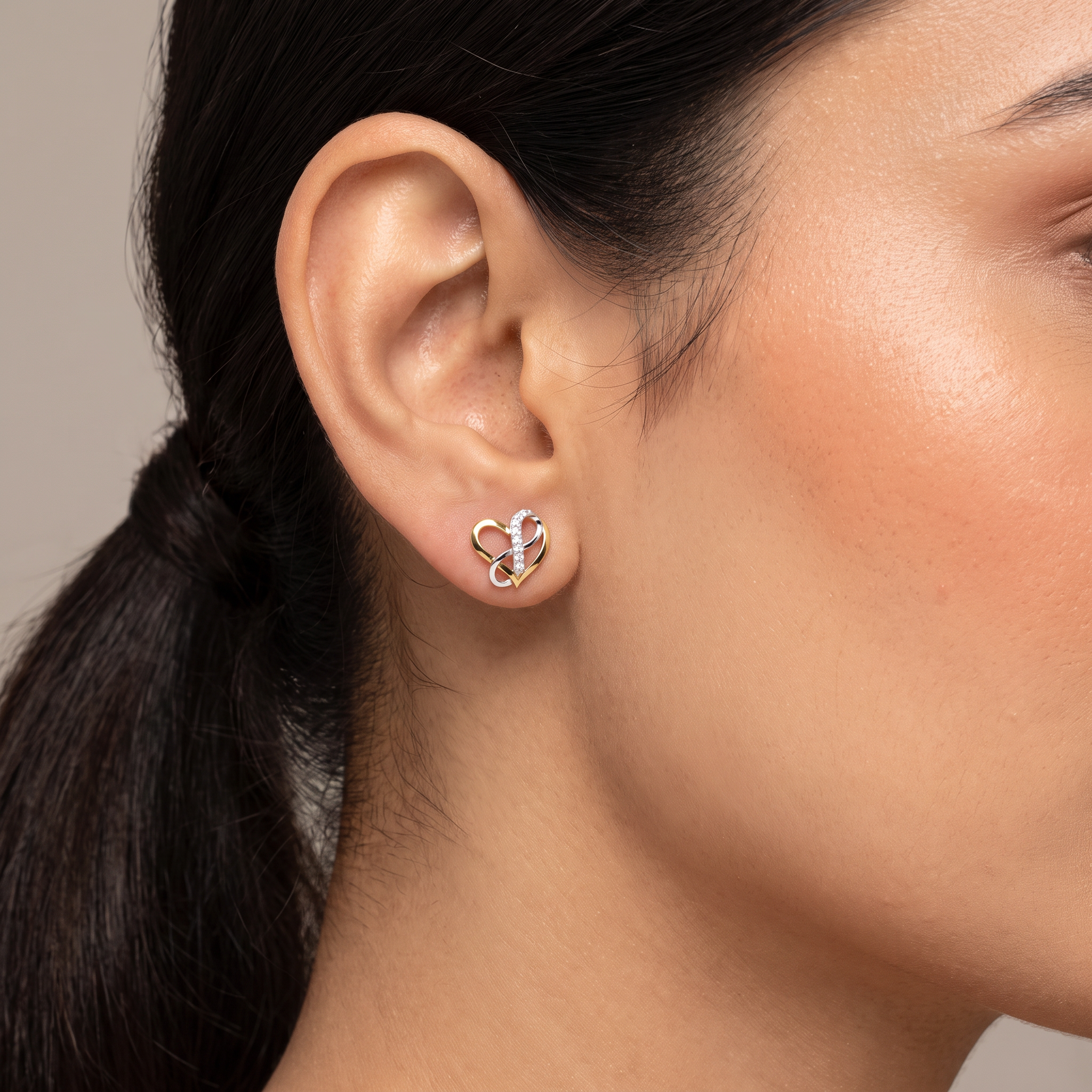 Infinity Heart Lab Grown Diamond Studs