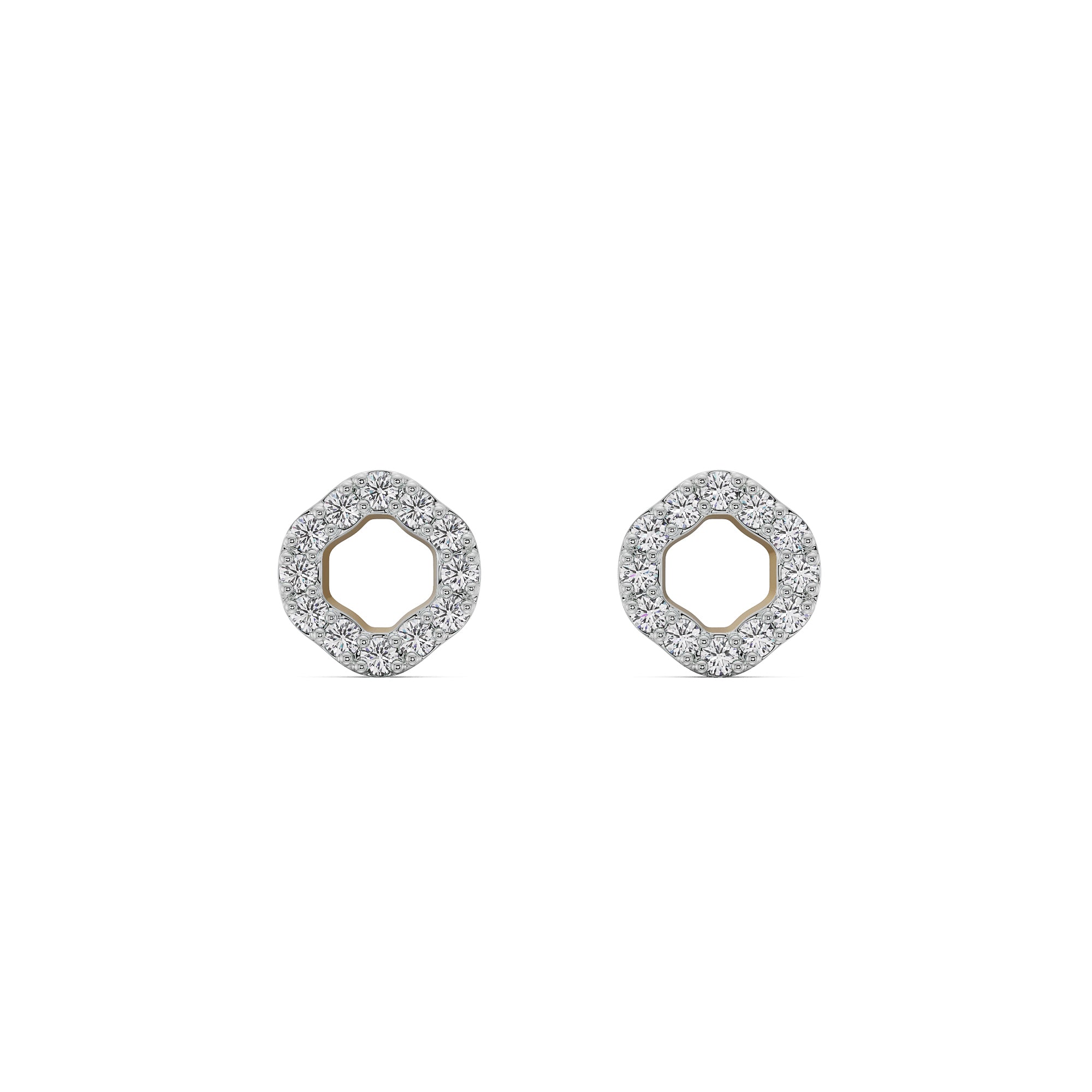 Hollow Diamond Studs Front View