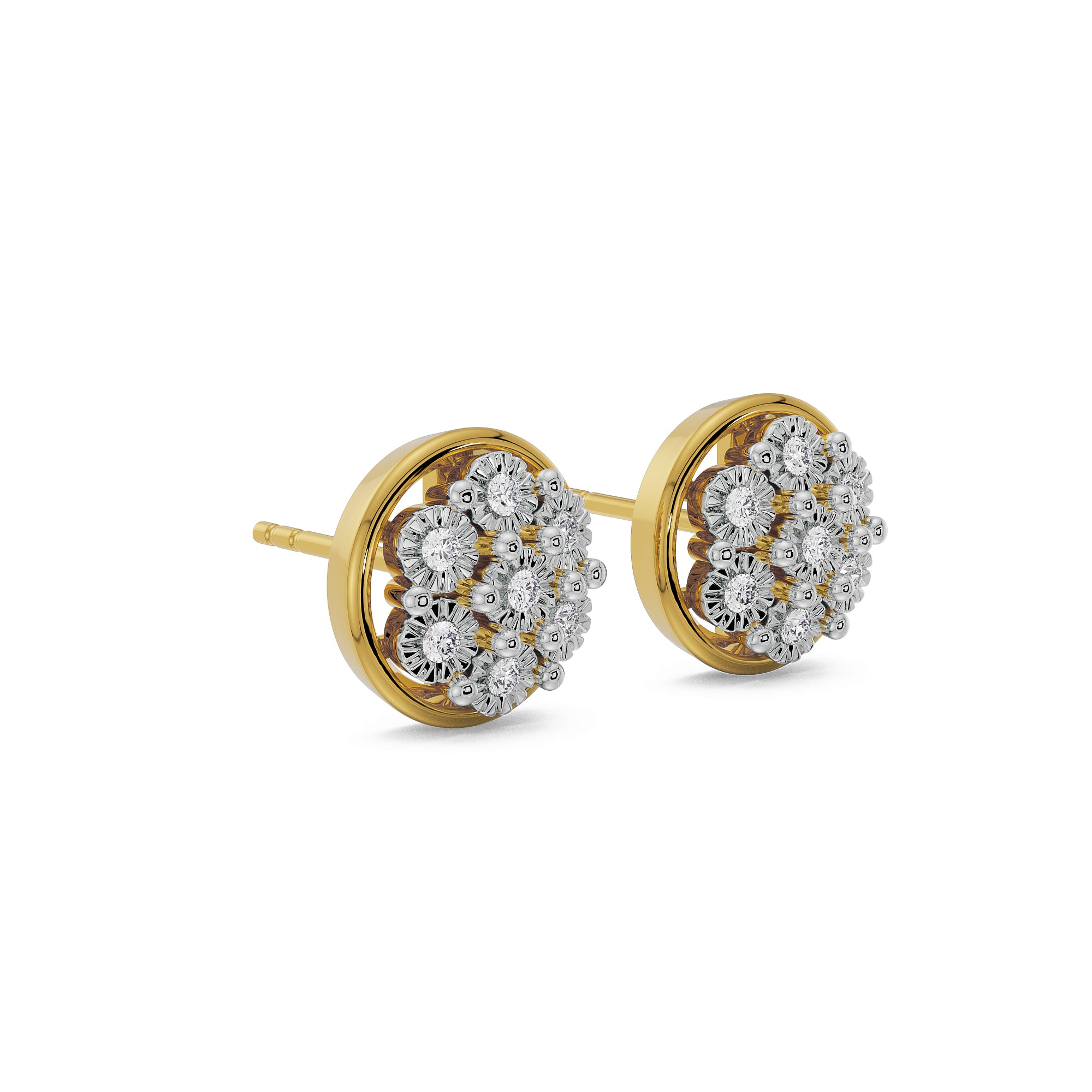 Round Brilliance Diamond Studs Side View