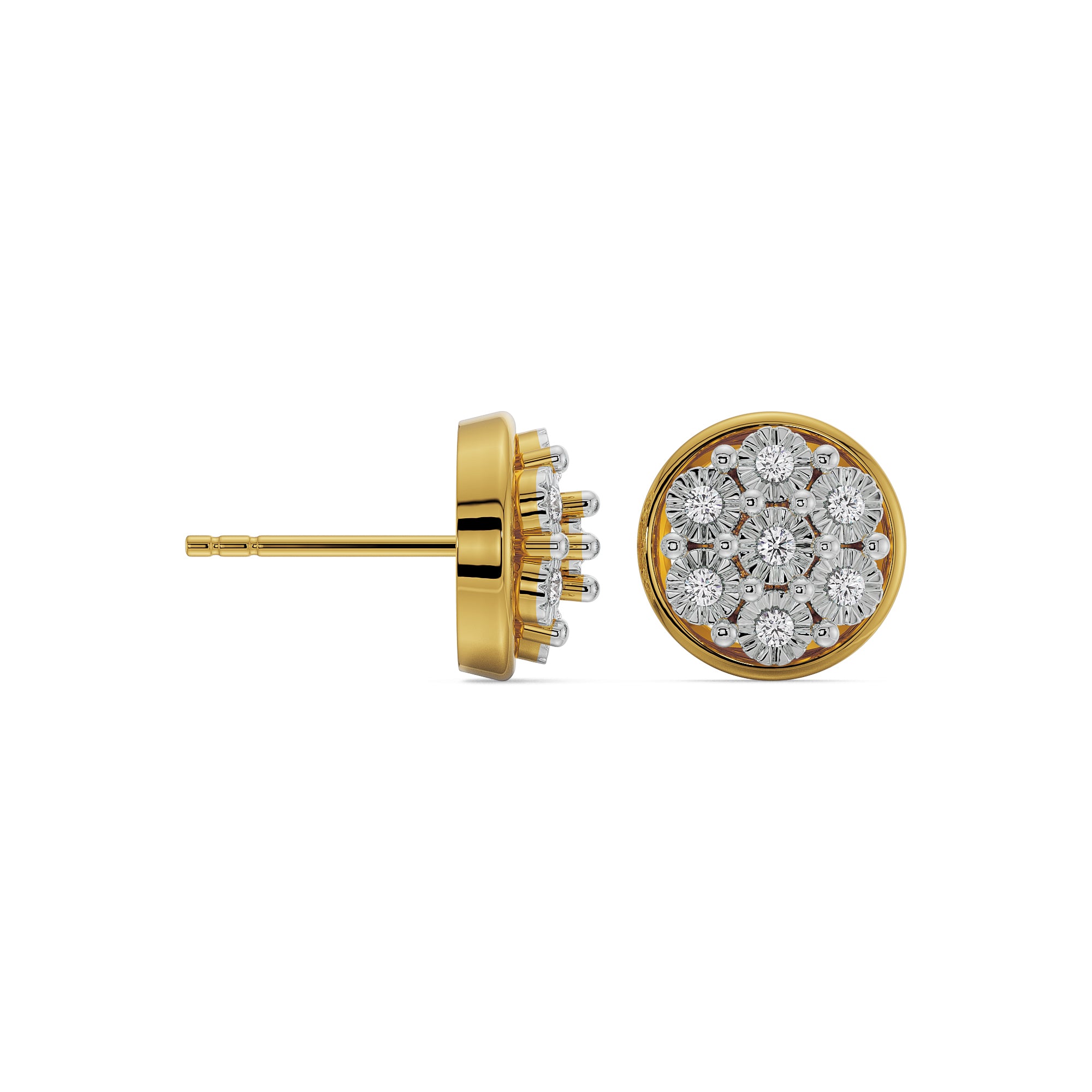 Round Brilliance Diamond Studs Prospective View