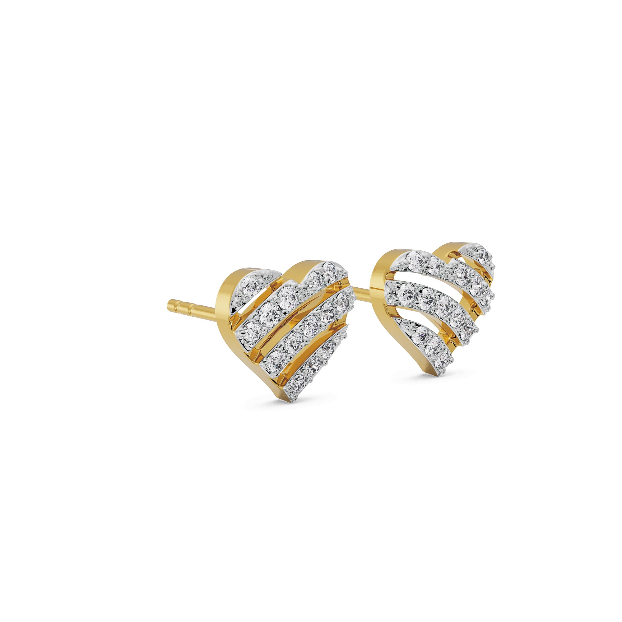Cupid's Delight Diamond Studs Side View