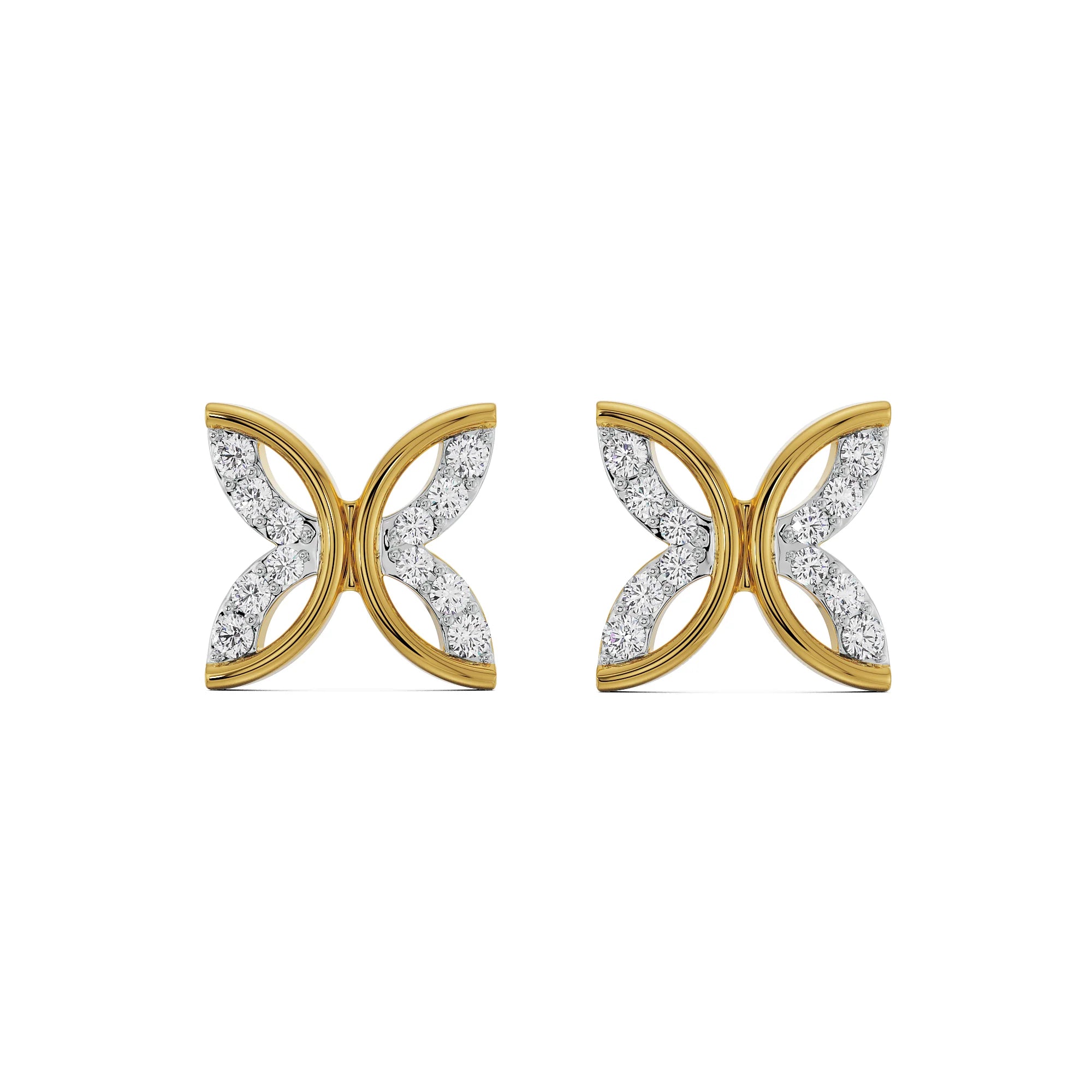 Whimsical Leaf Lab Grown Diamond Studs_in-stock