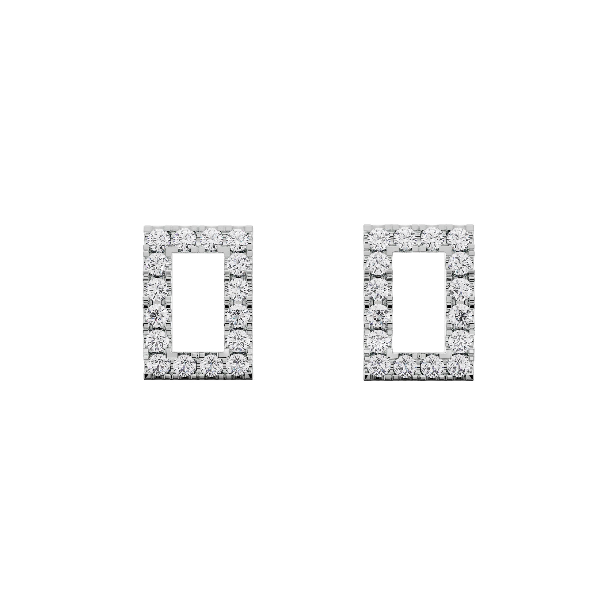 Contemporary Chic Rectangle Studs Front View