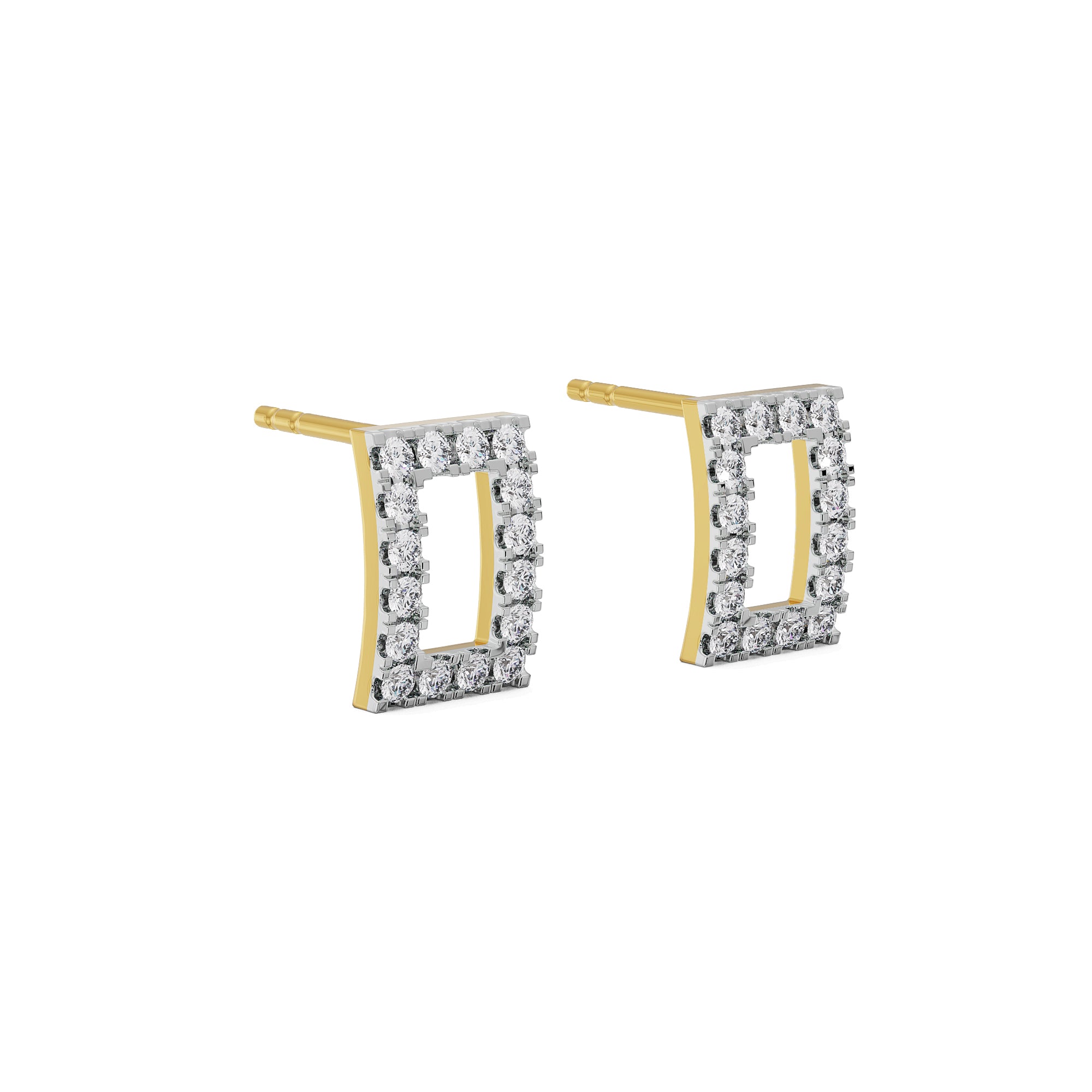 Contemporary Chic Rectangle Studs Side View