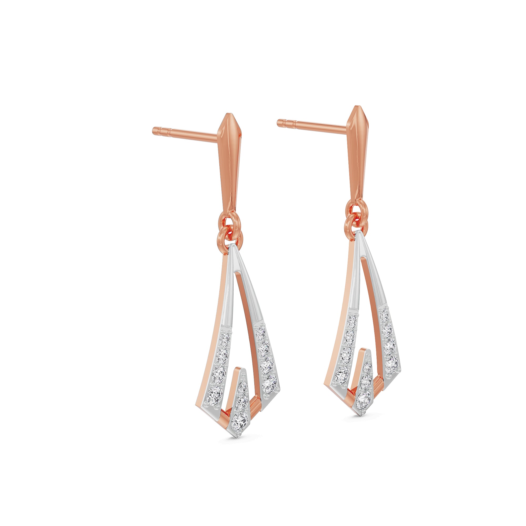 Rhombus Delight Diamond Earrings Side View