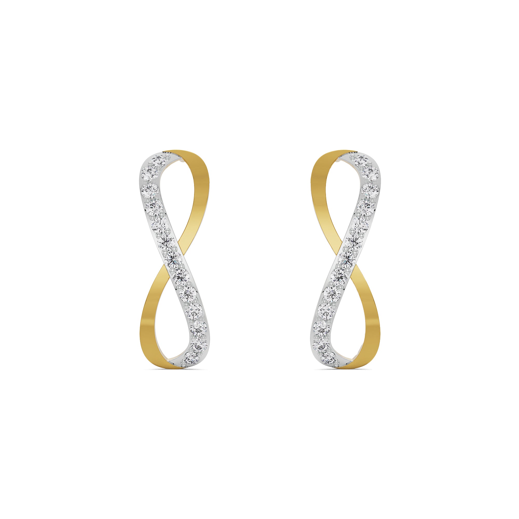 Infinity Diamond Earrings Front View
