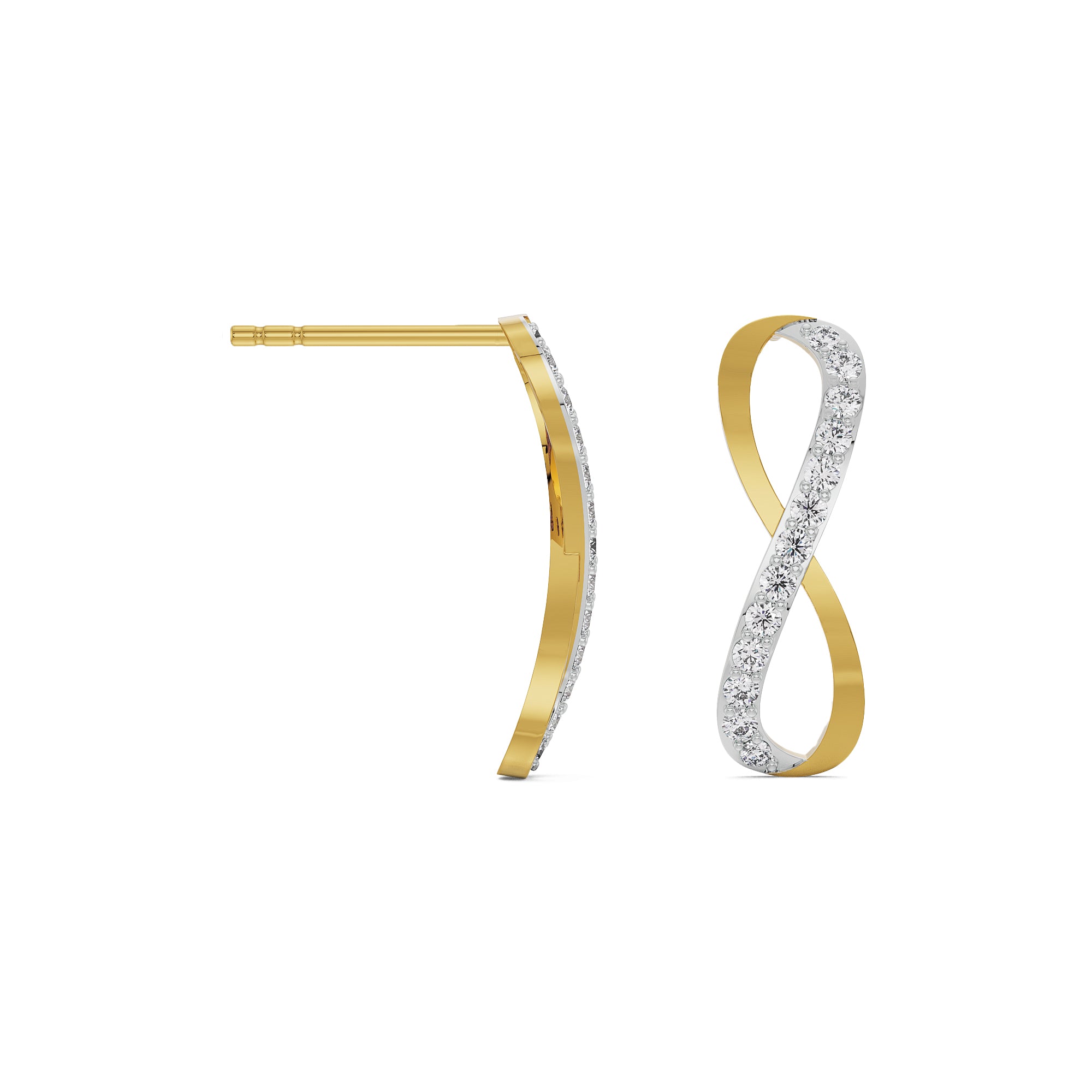 Infinity Diamond Earrings Prospective View