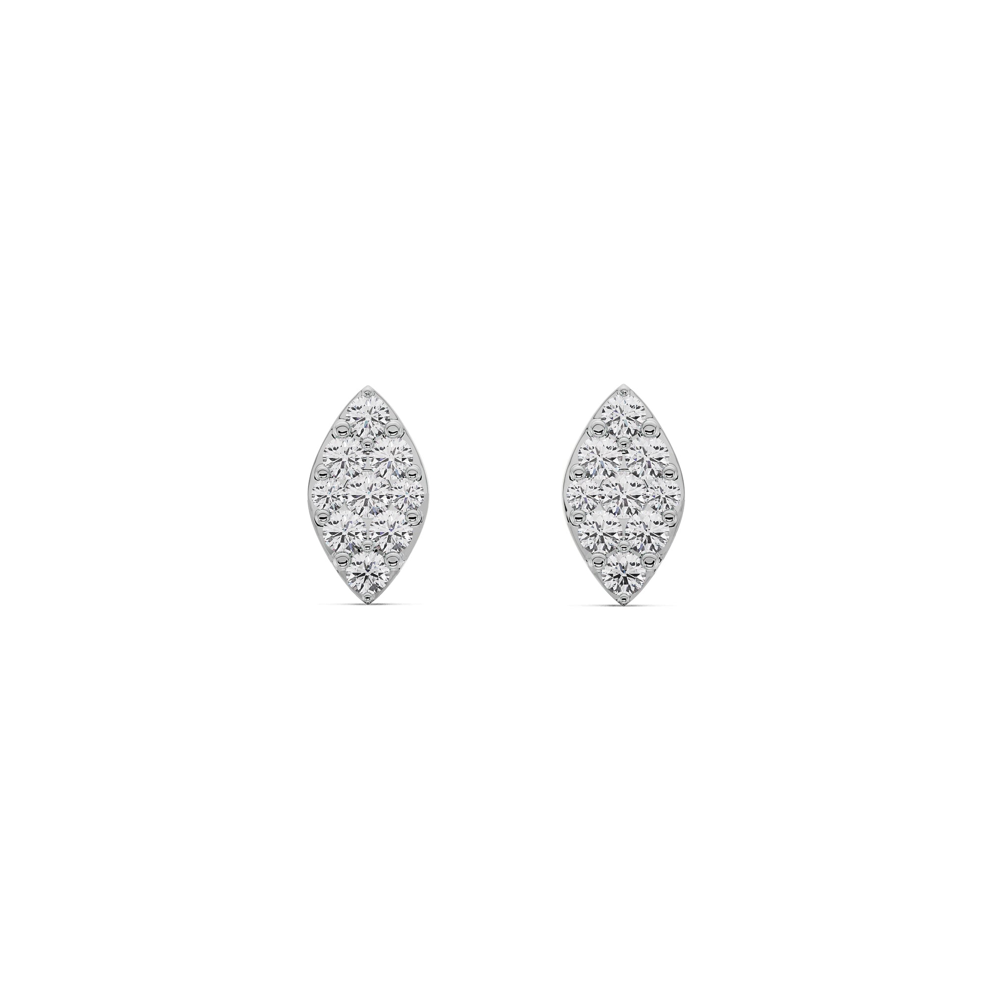 Leafy Delight Diamond Studs Front View