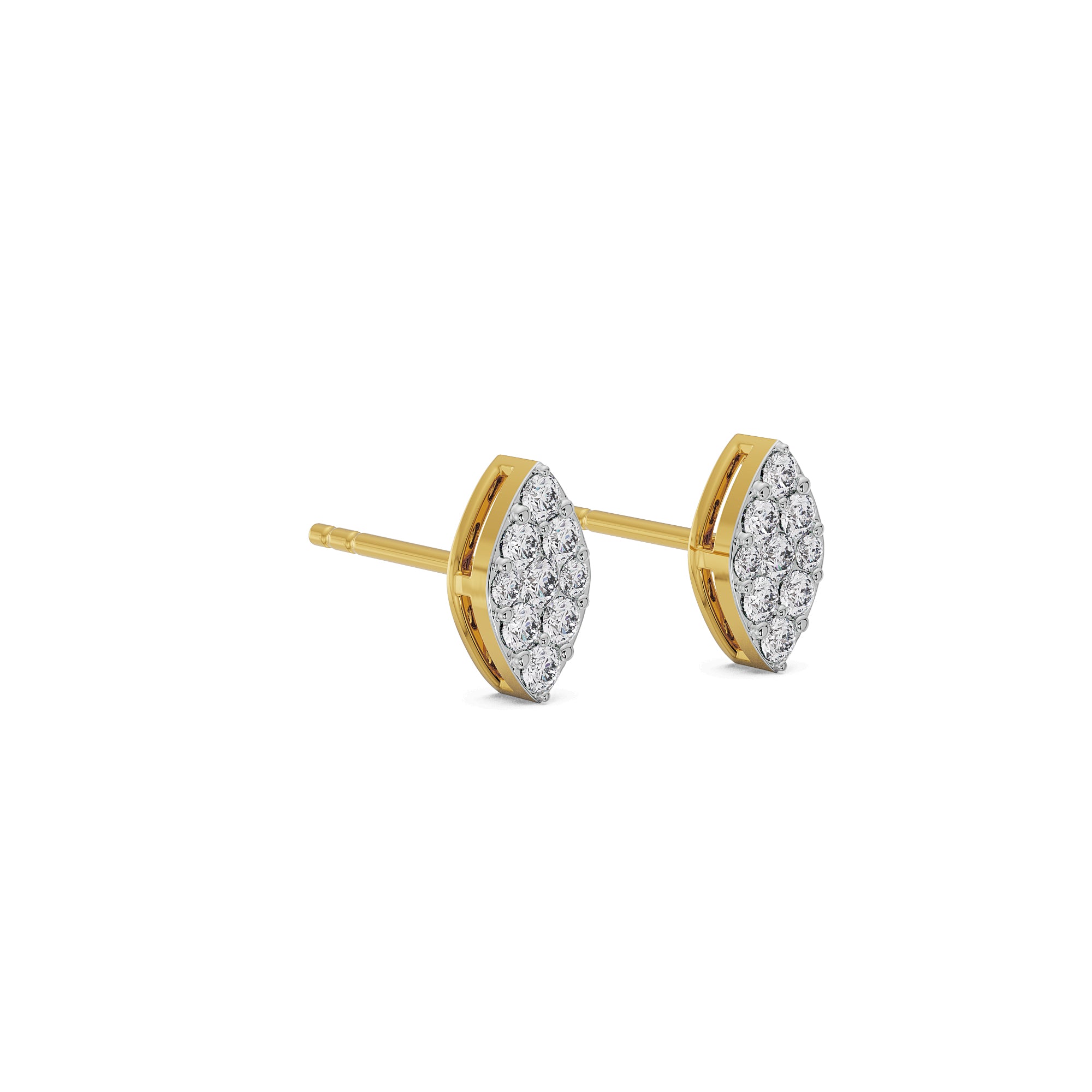 Leafy Delight Diamond Studs Front View