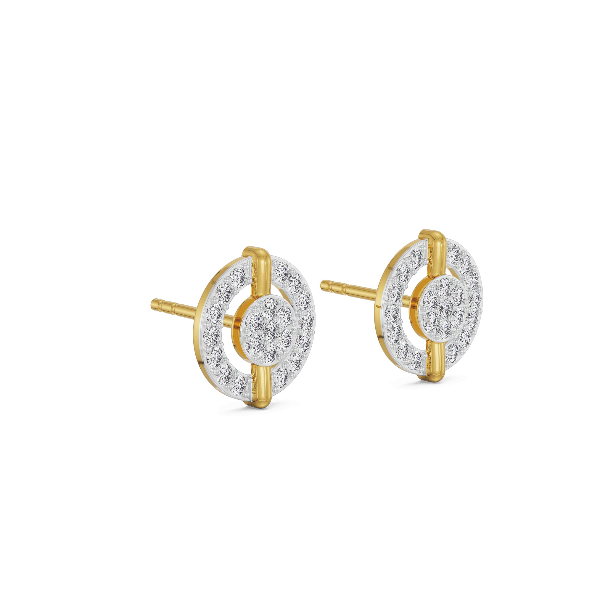 In the Loop Diamond Studs Side View