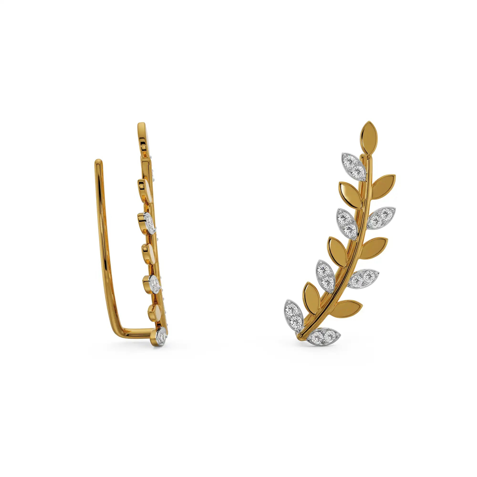 Leafy Luxe Diamond Earrings Prospective View