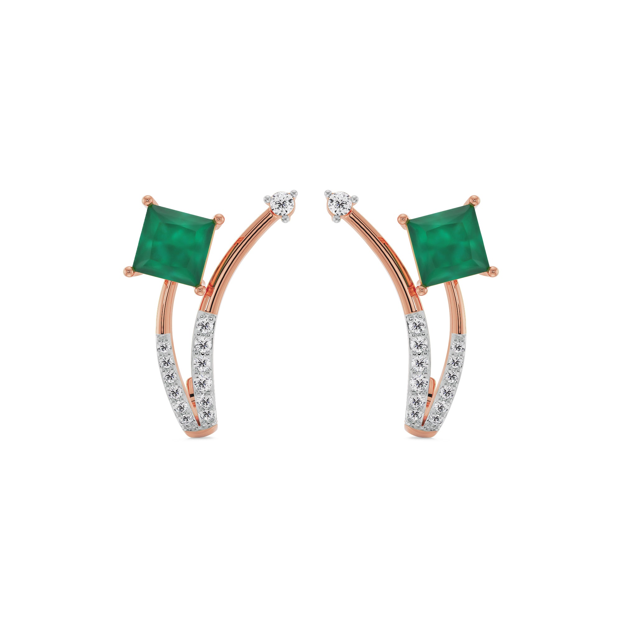 Emerald Delight Earrings Front View