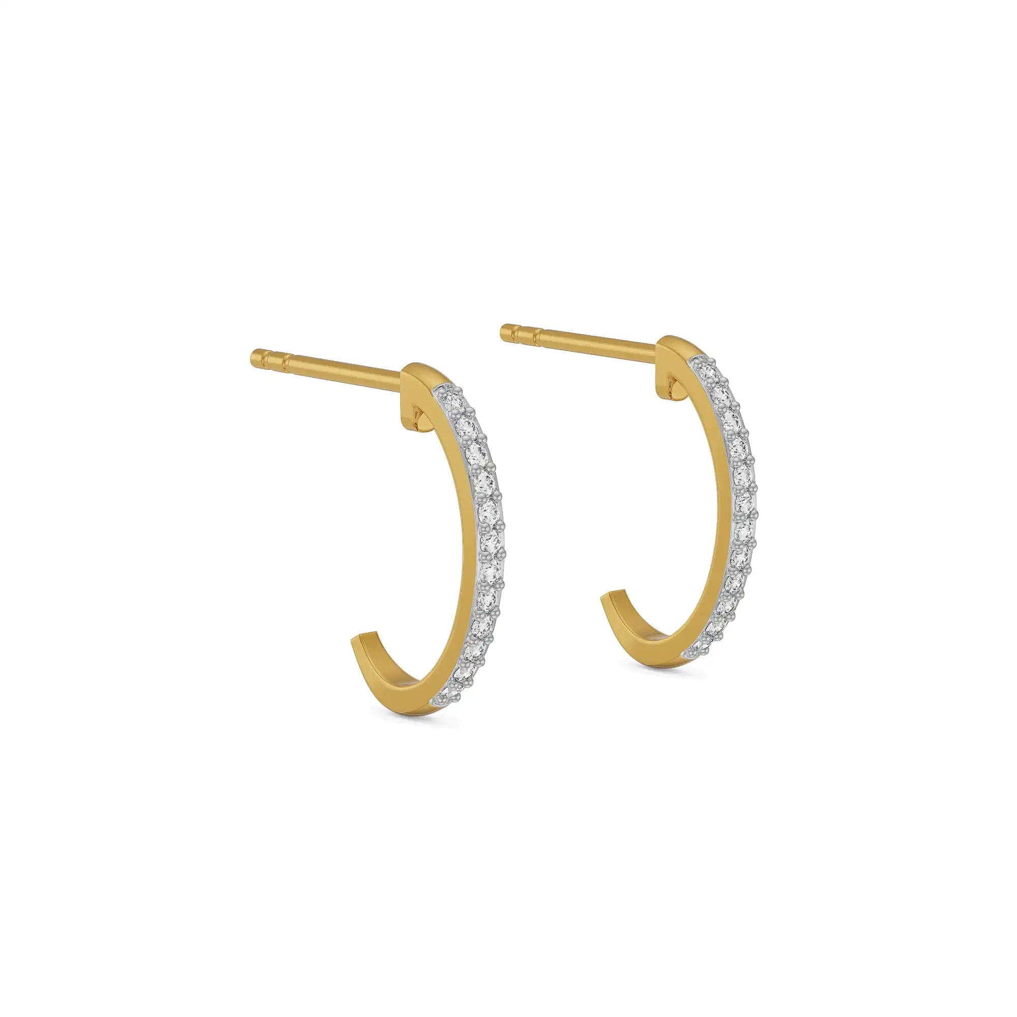 Shop Semi Round Lab Grown Diamond Hoops Online at Emori