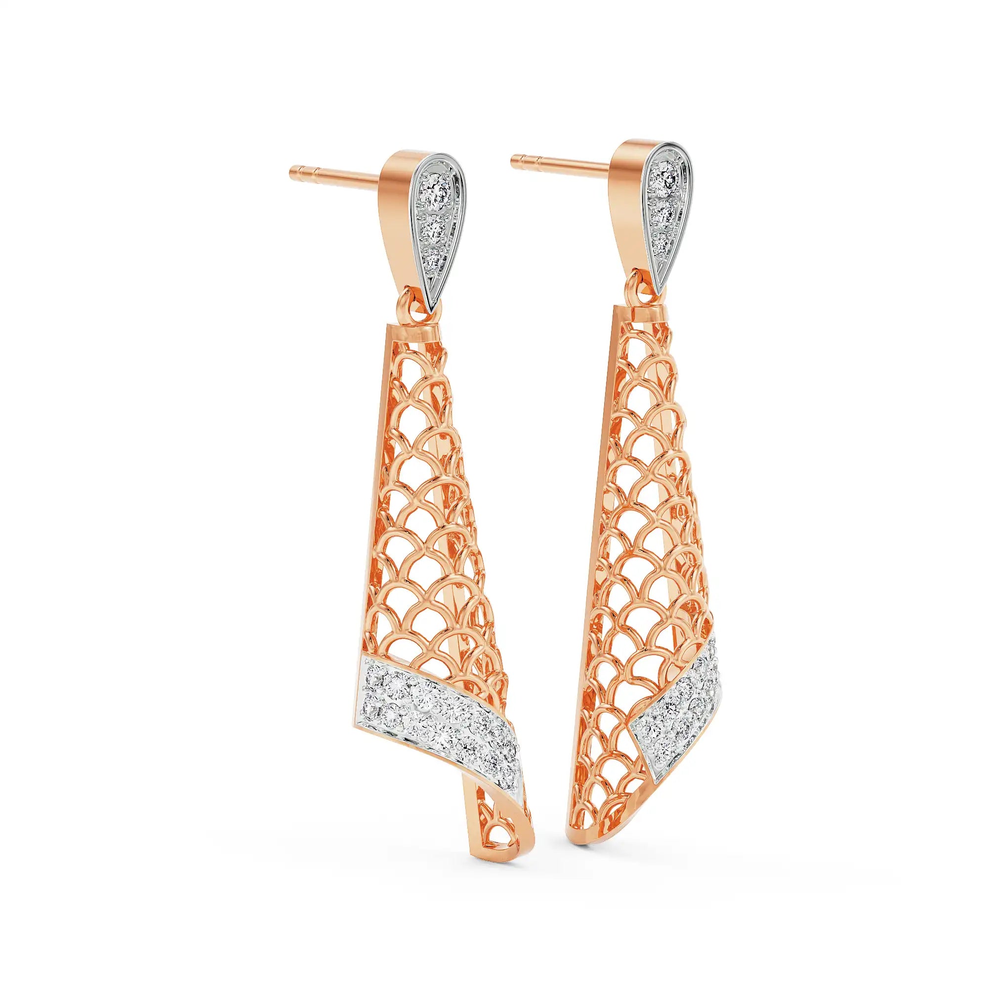 Opulent Diamond Drop Earrings Side view