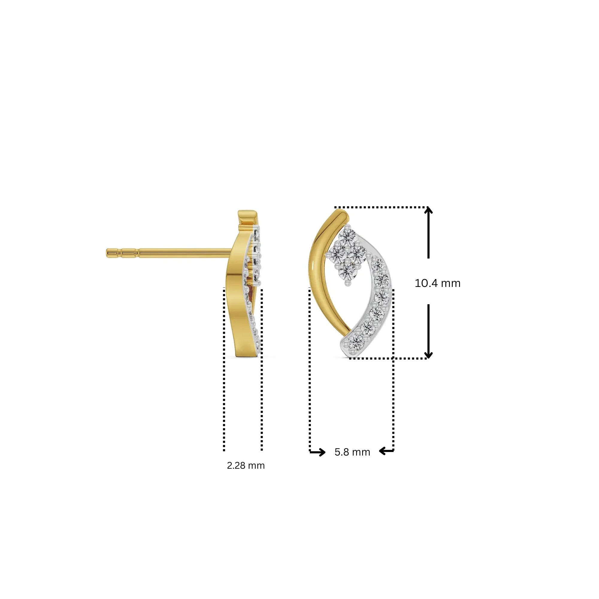 Leaf Symphony Lab Grown Diamond Studs 9KT