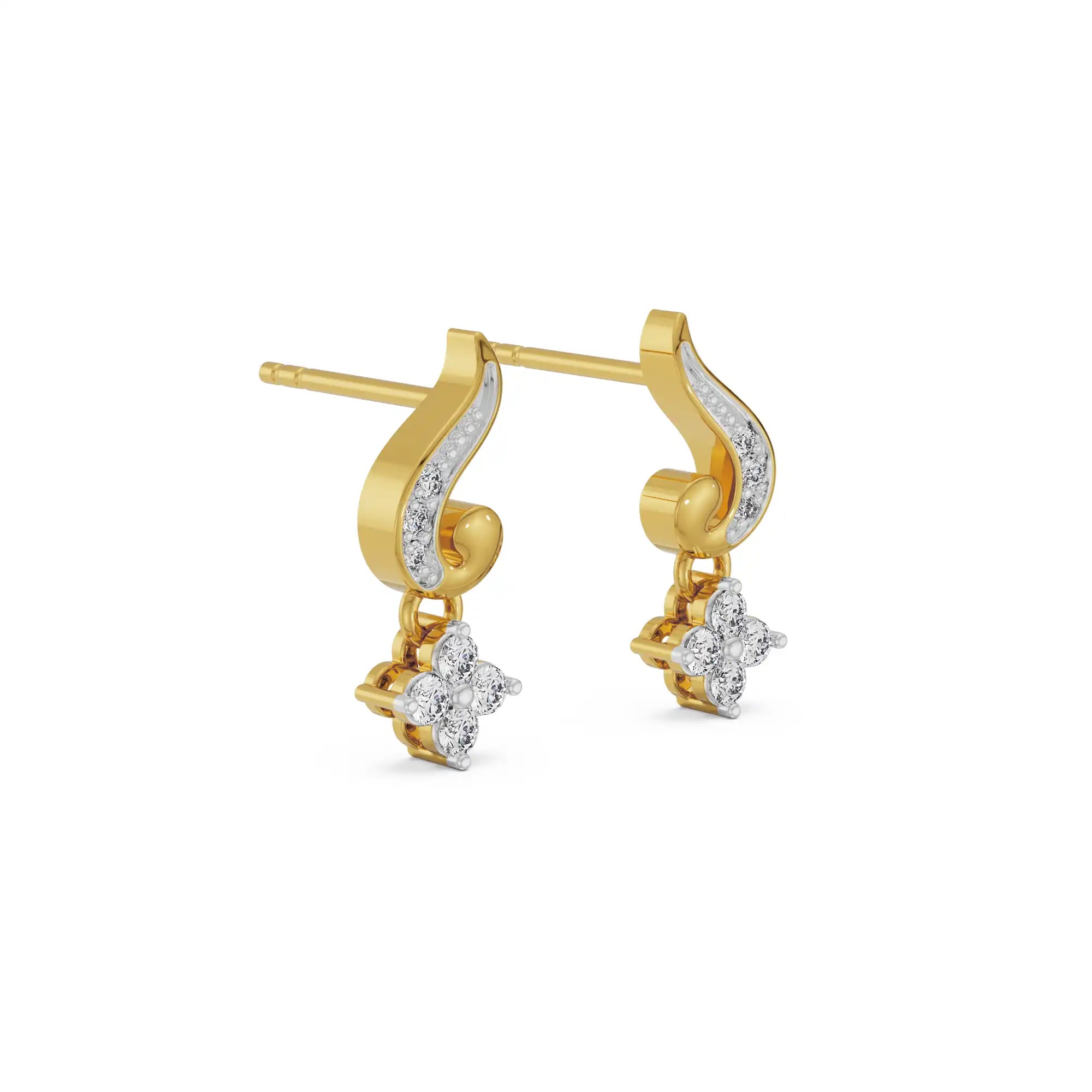 Gleaming Akira Diamond Earrings Side View