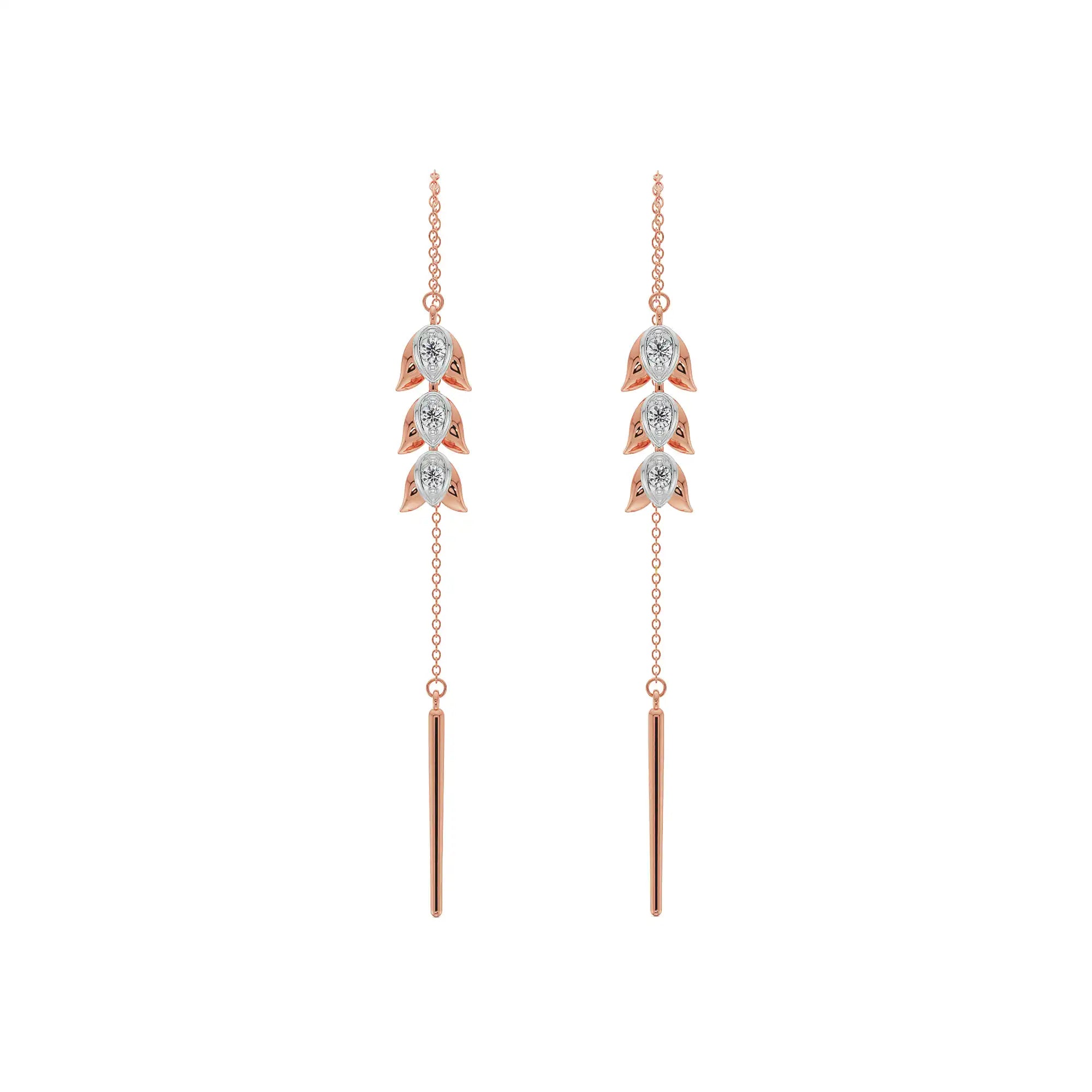 Floral Splendor Diamond Earrings Front View