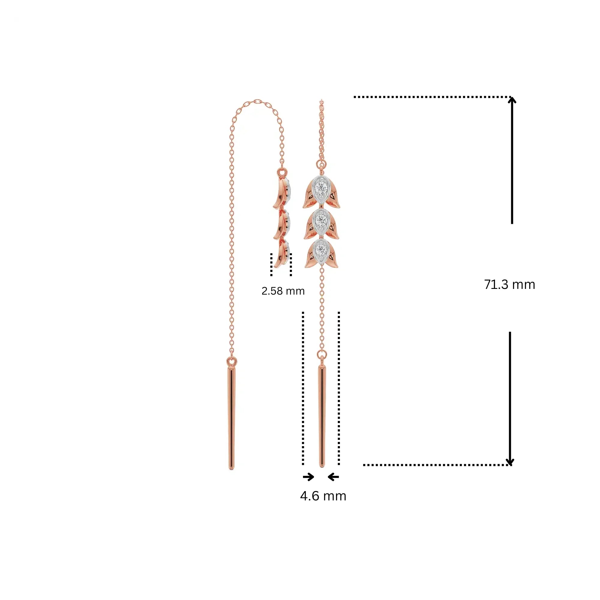 Floral Splendor Lab Grown Diamond Earrings 9KT
