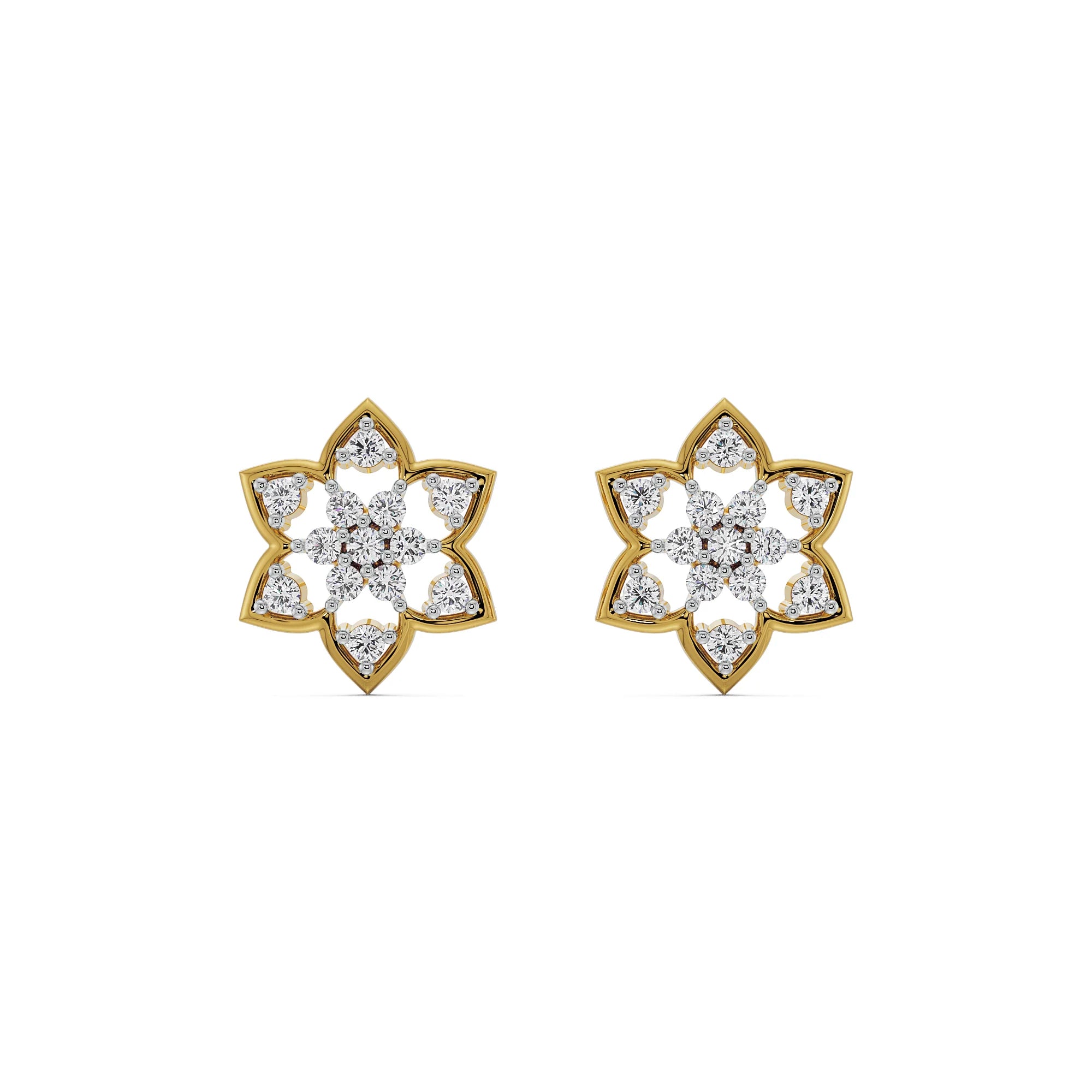 Floral Finesse Lab Grown Diamond Studs_in-stock