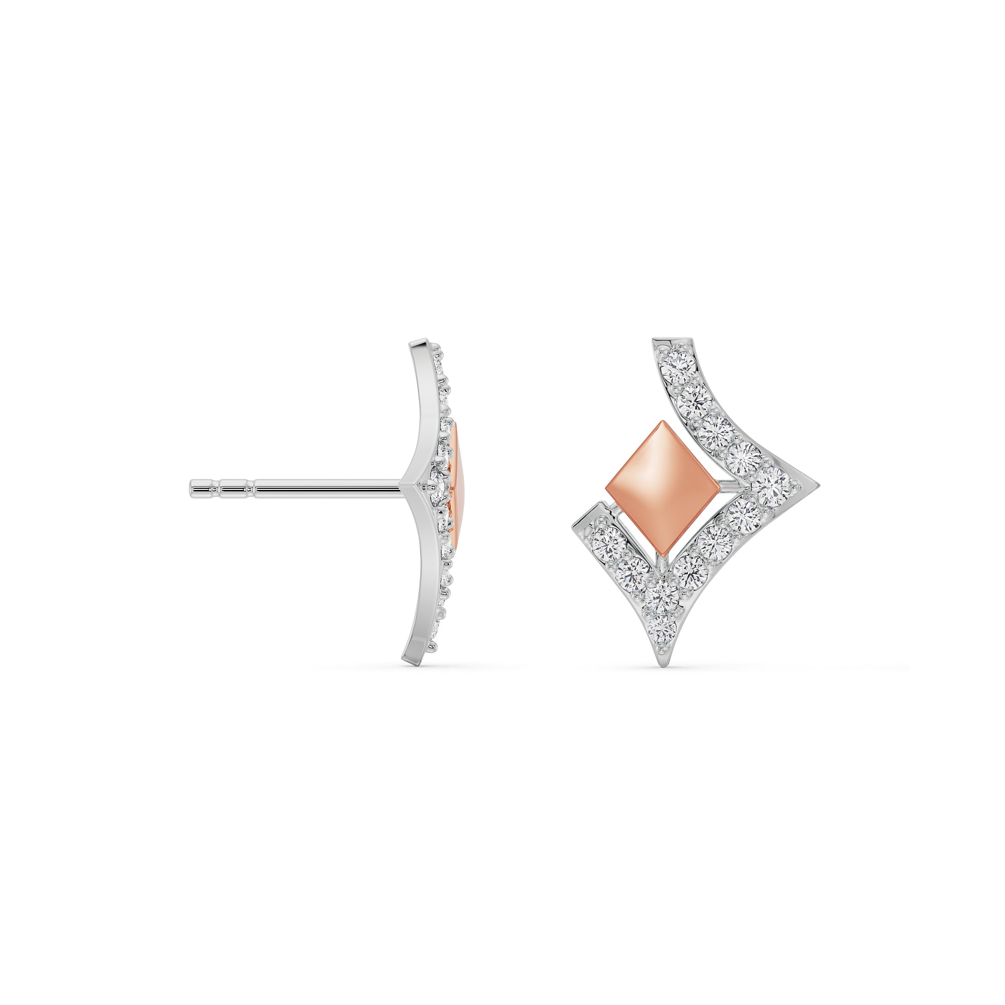 Geometric Grace Diamond Earrings Prospective View