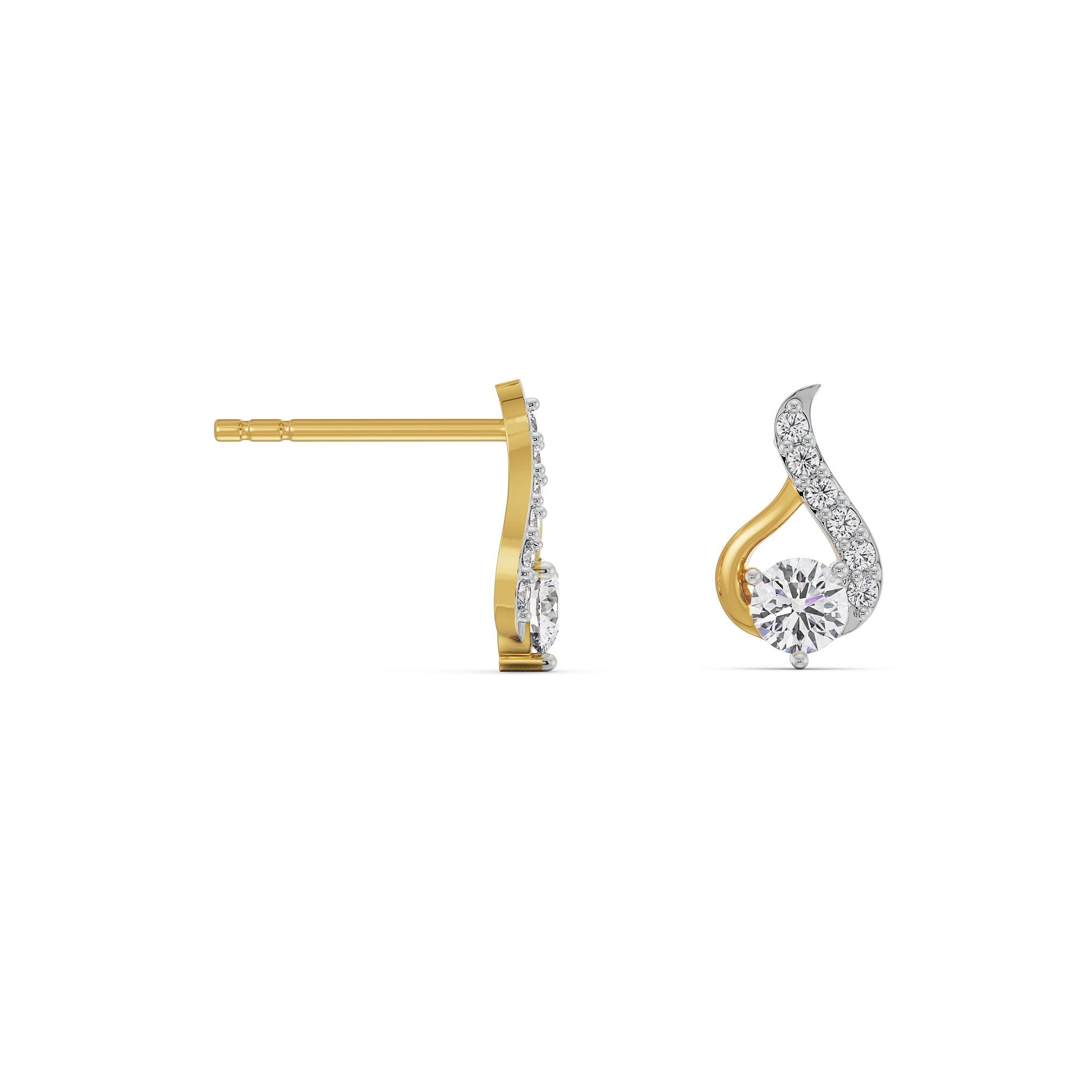 Symmetry Solitaire Diamond Earrings Prospective View