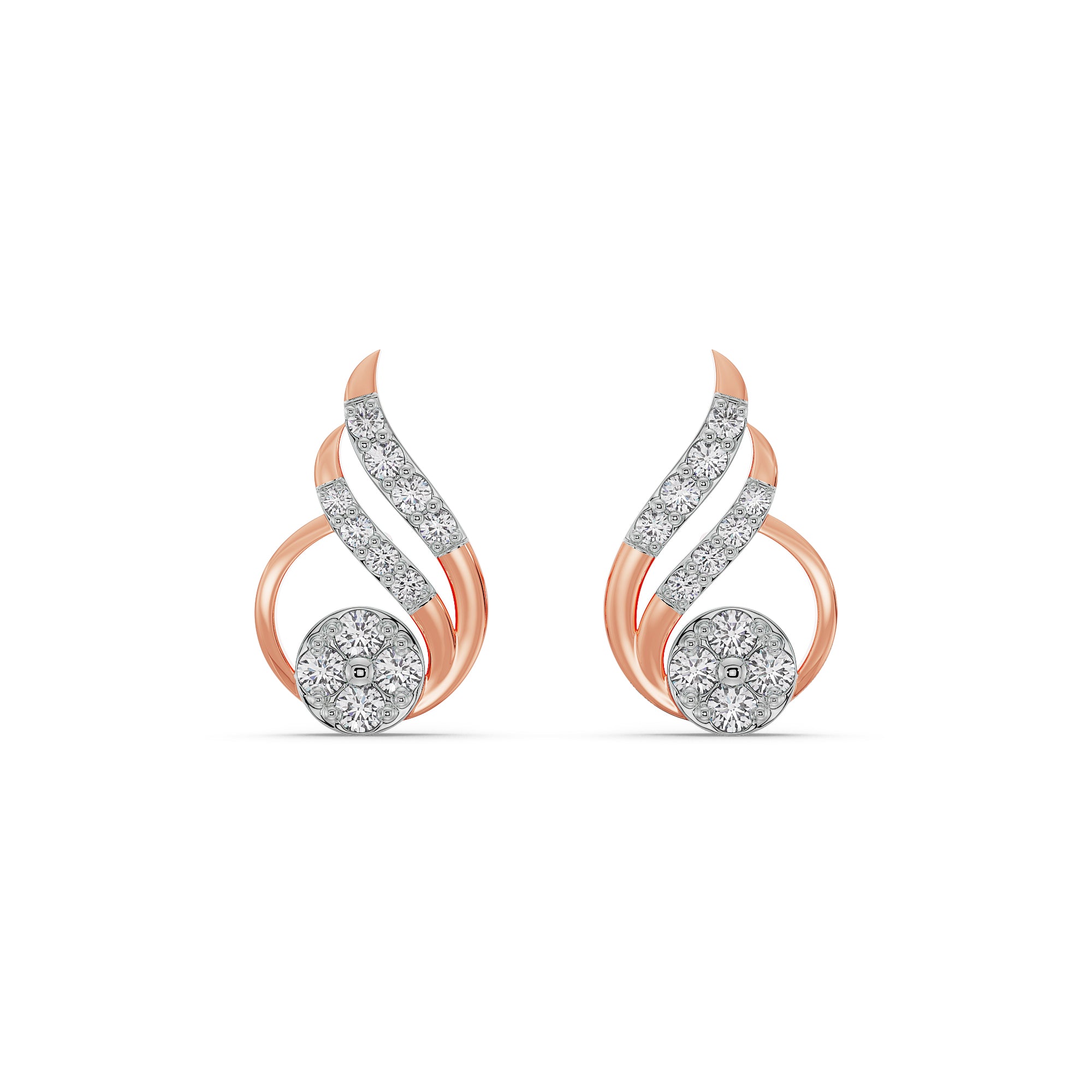 Fern Diamond Earrings Front View