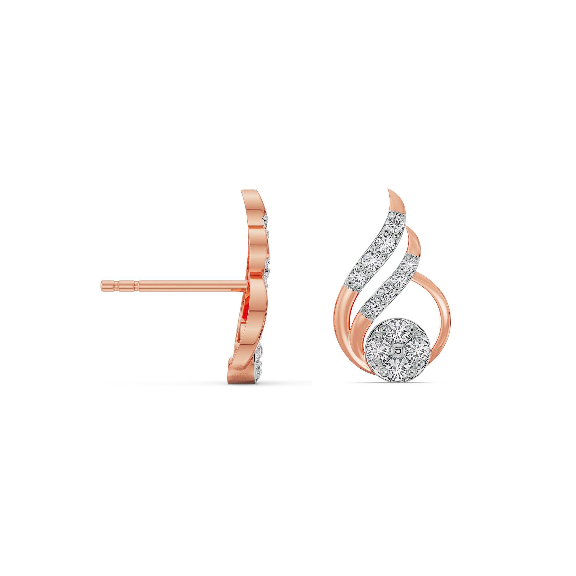 Fern Diamond Earrings Prospective View