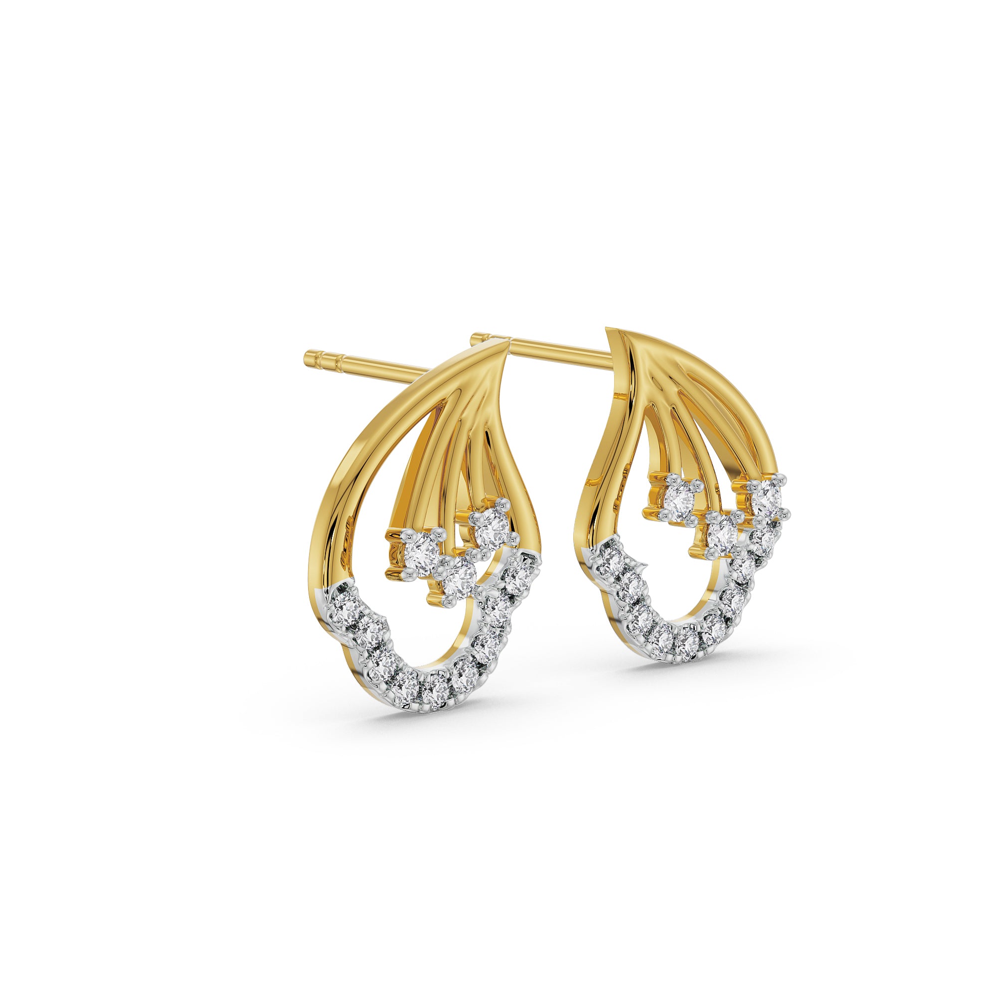 Ziya Diamond Studs Side View