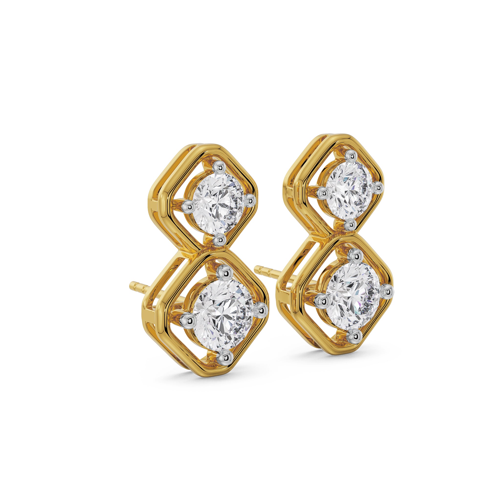 Interwined Diamond Encrusted Drops Side view