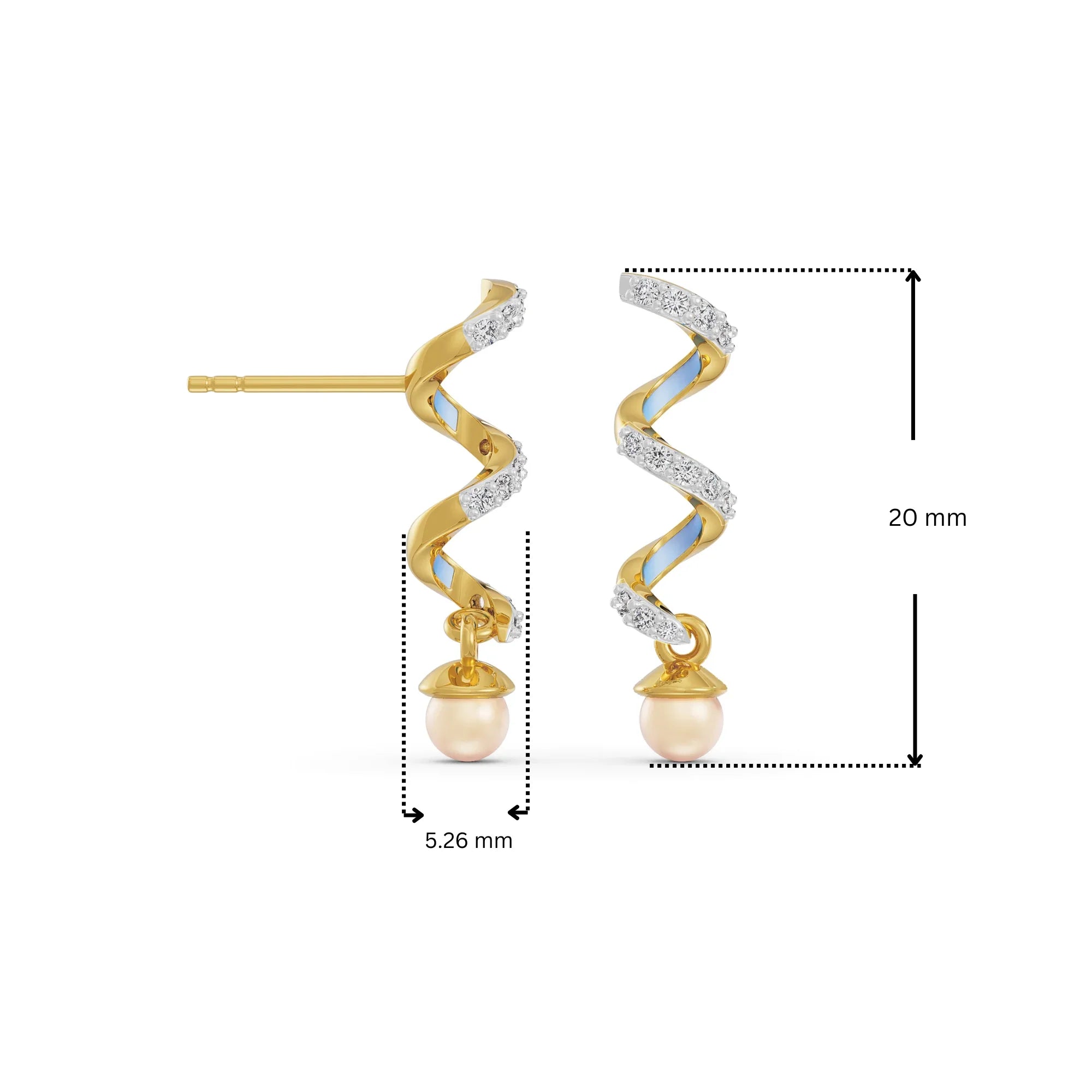 Pearl Teardrop Lab Grown Diamond Earrings 9KT