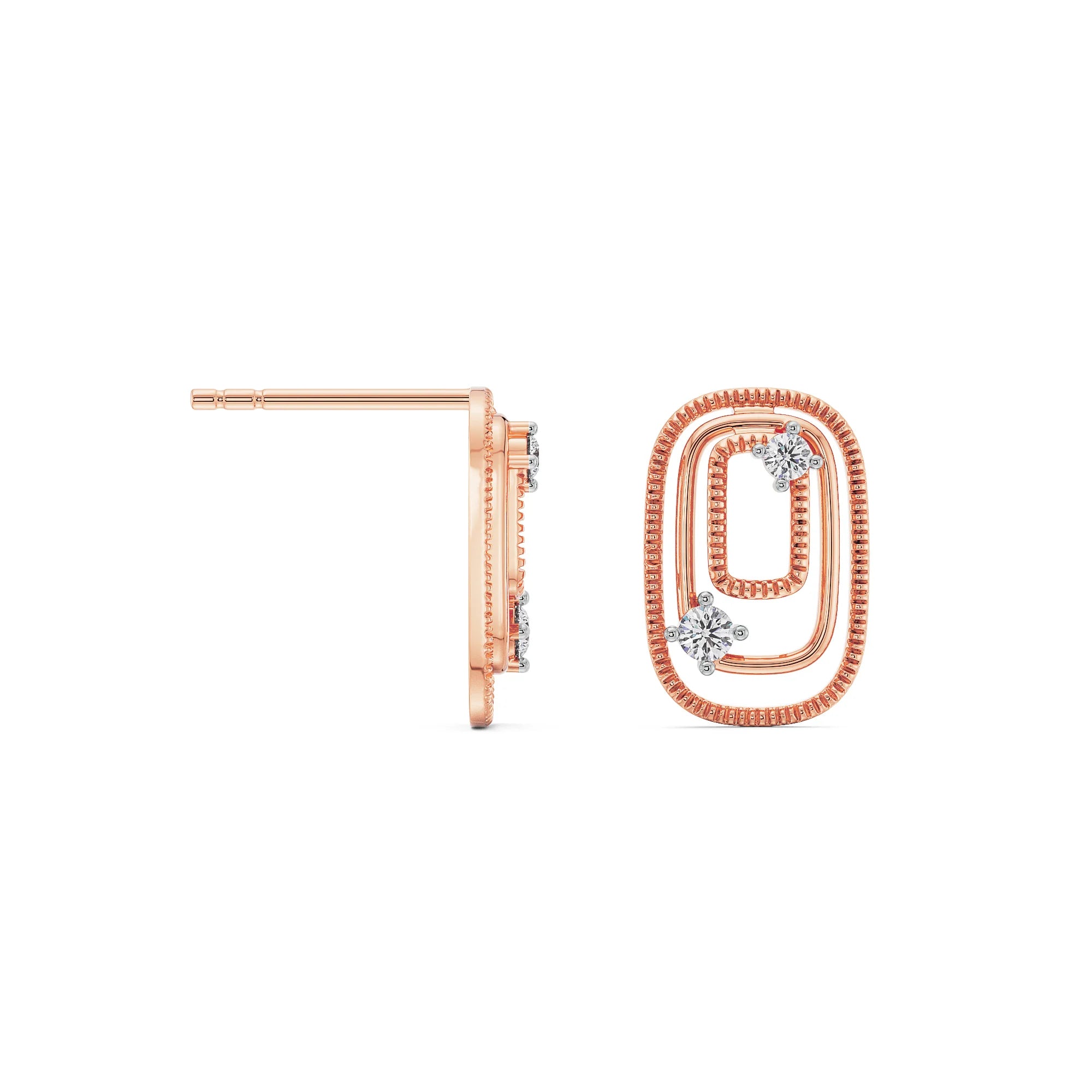 Geometrical Loop Lab Grown Diamond Studs_in-stock