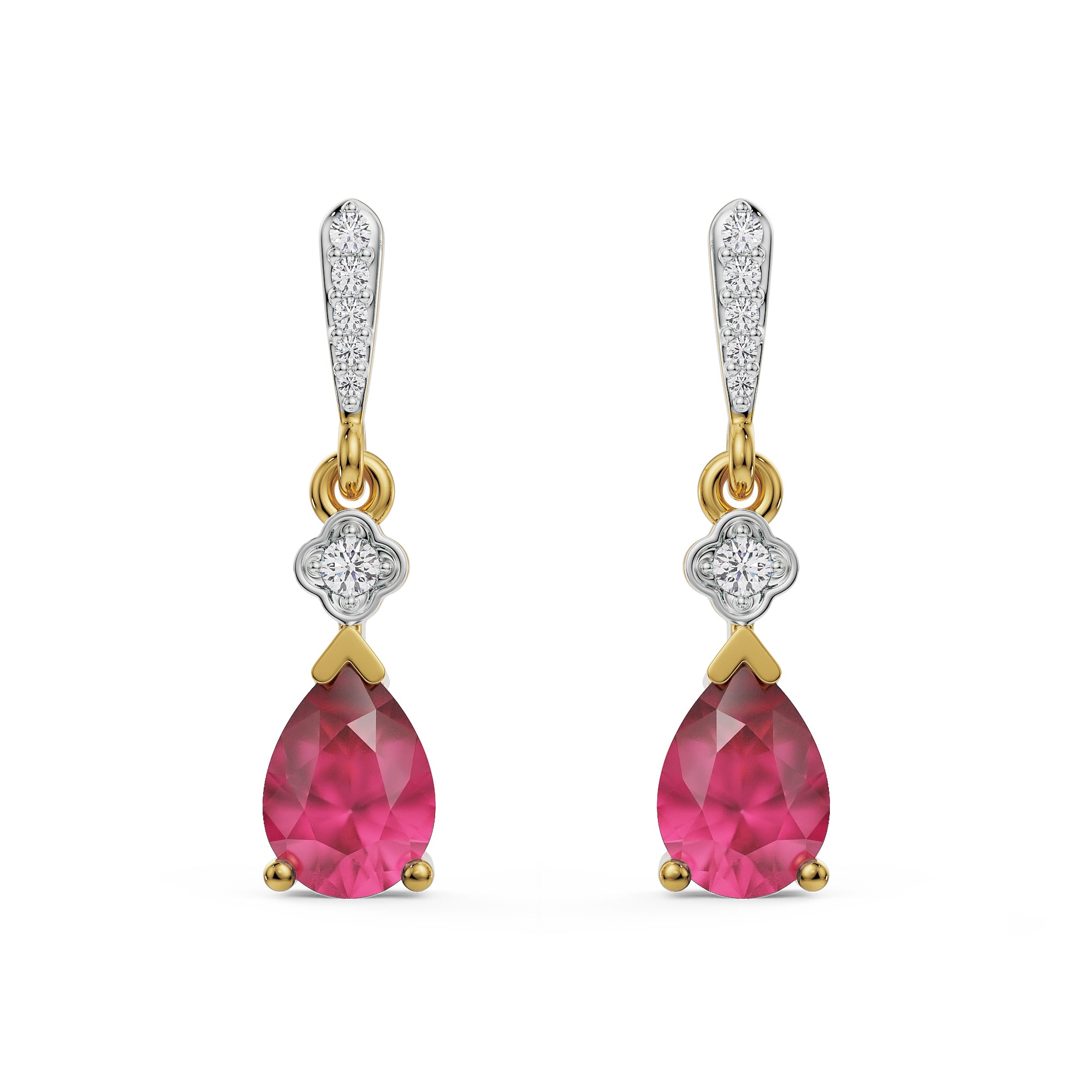 Buy Ruby Drop Lab Grown Diamond Earrings Online Shop Lab Grown