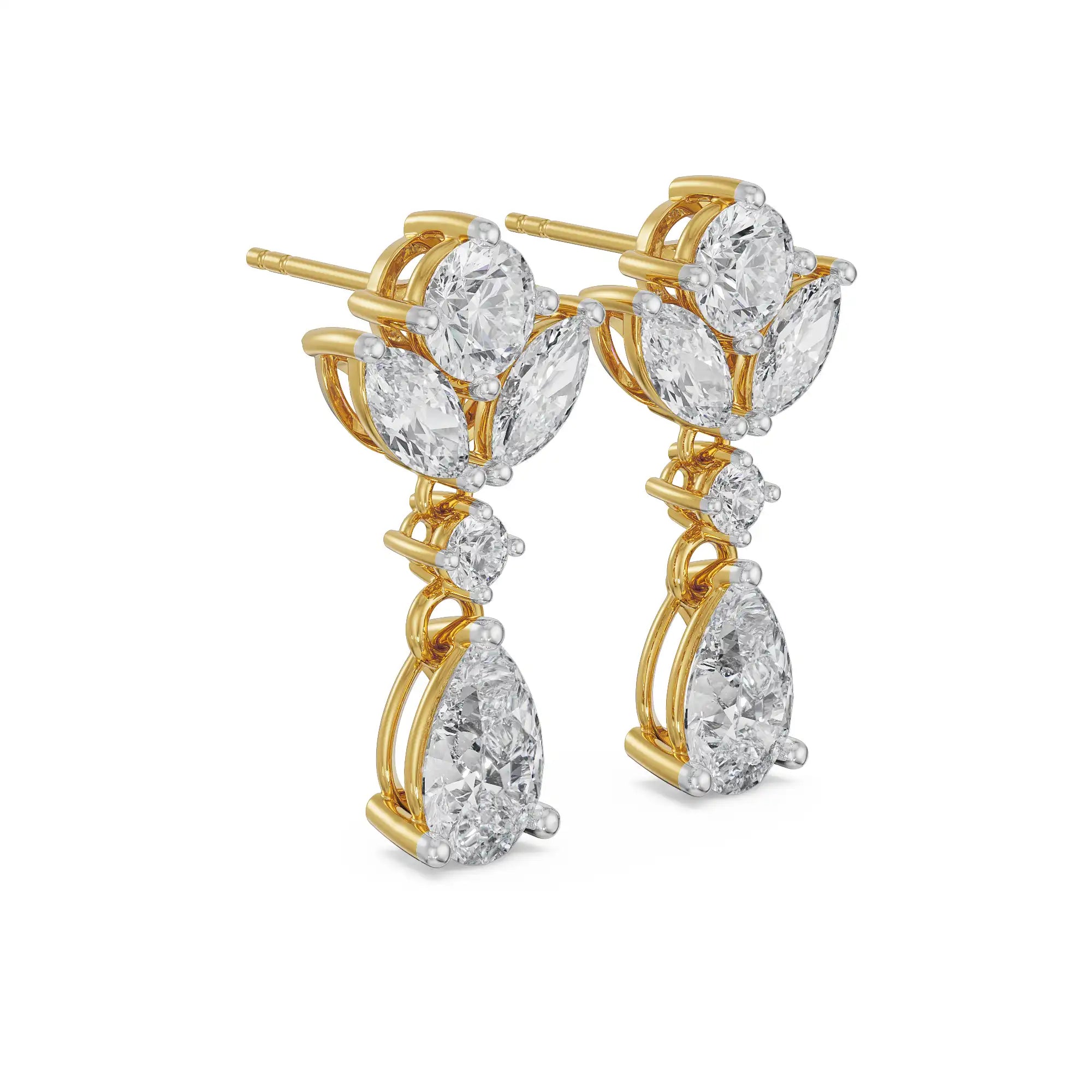 Magical Drop Diamond Earrings Side View