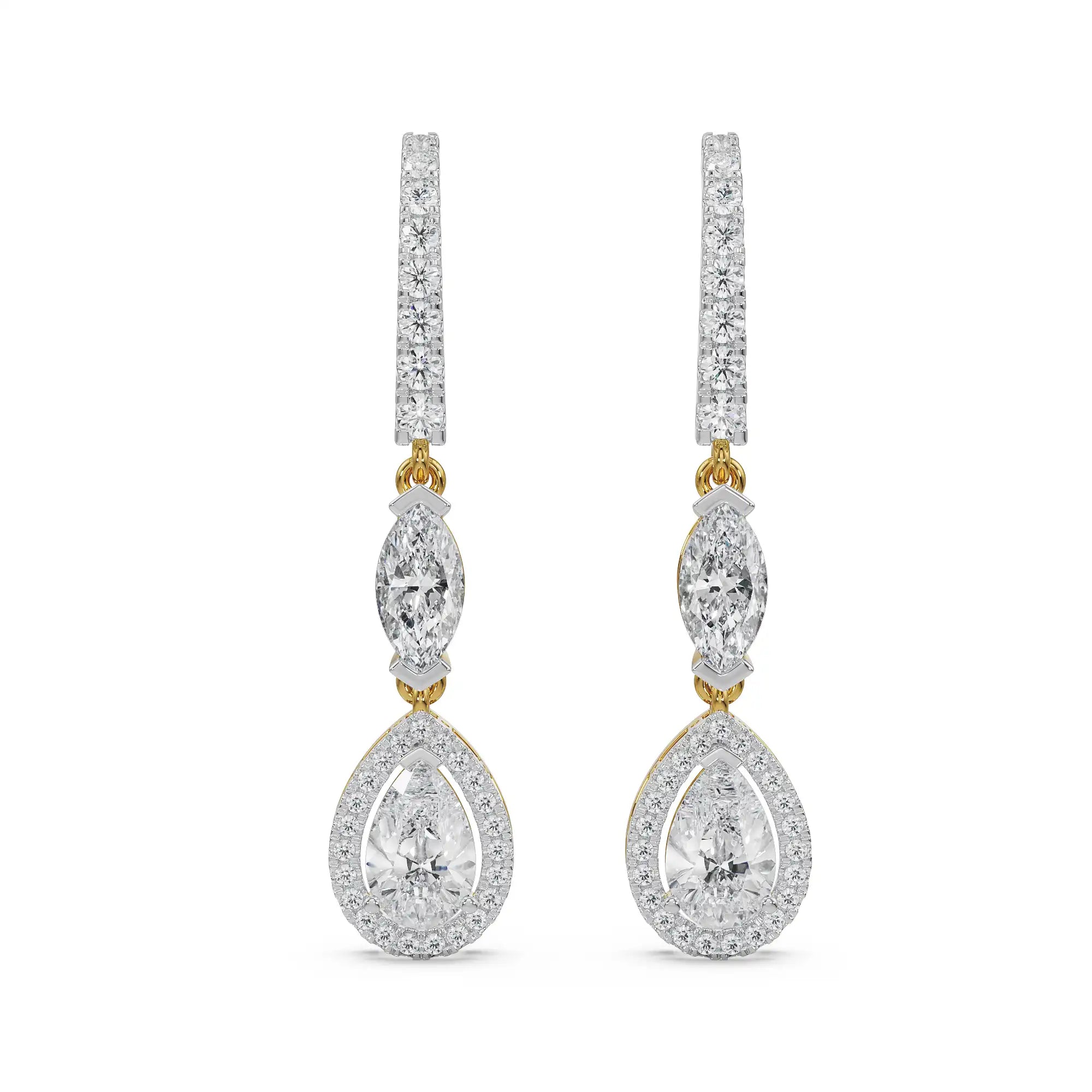 Euphoric Diamond Drop Earrings Front View