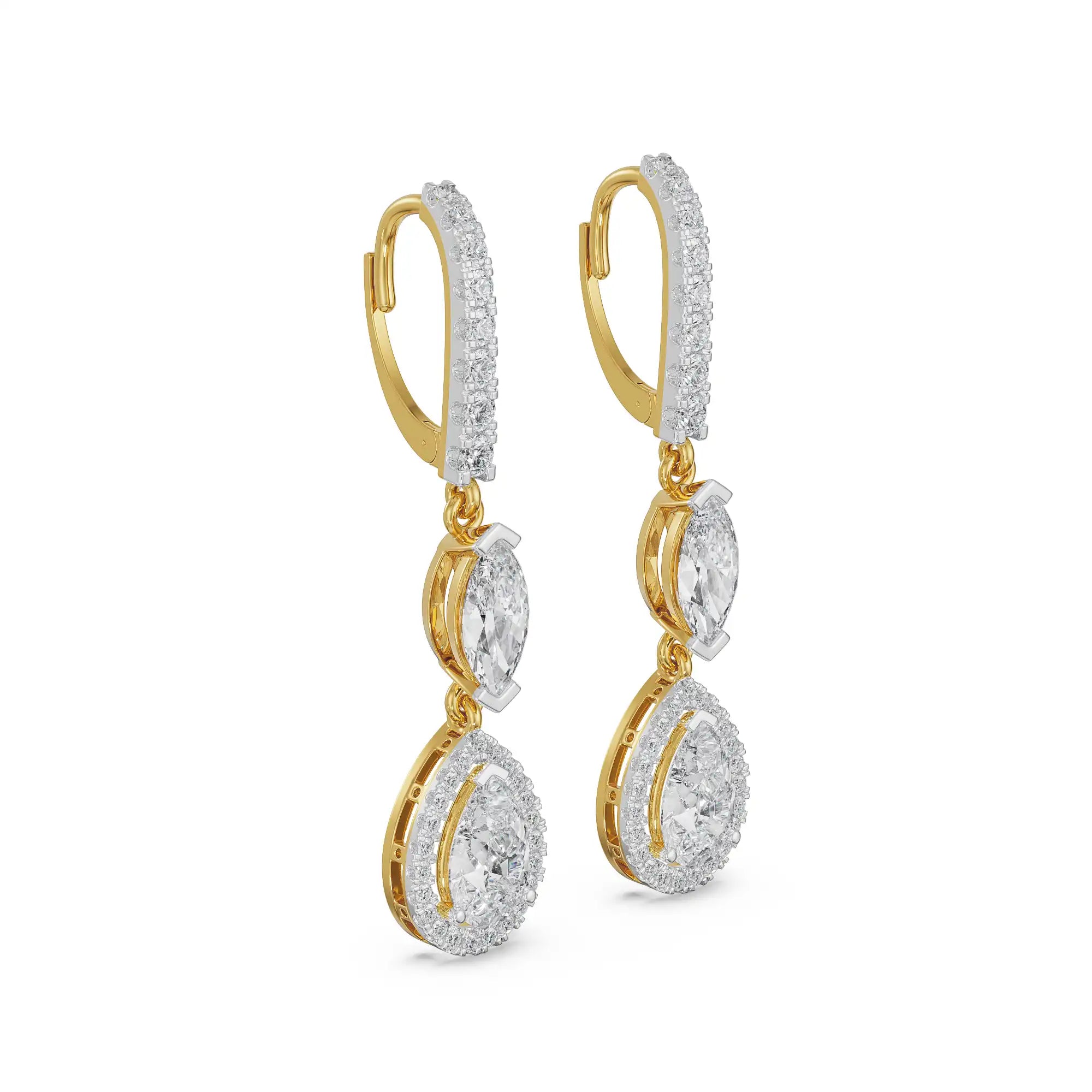 Euphoric Diamond Drop Earrings Side View