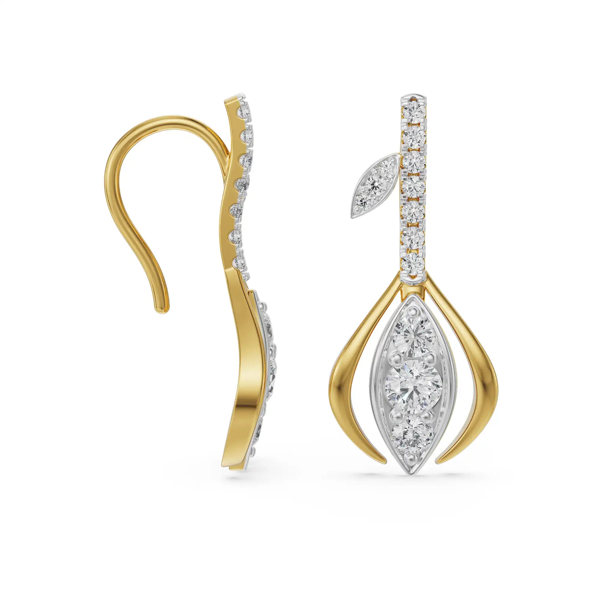 Glittering Gemstone Drop Earring Prospective View