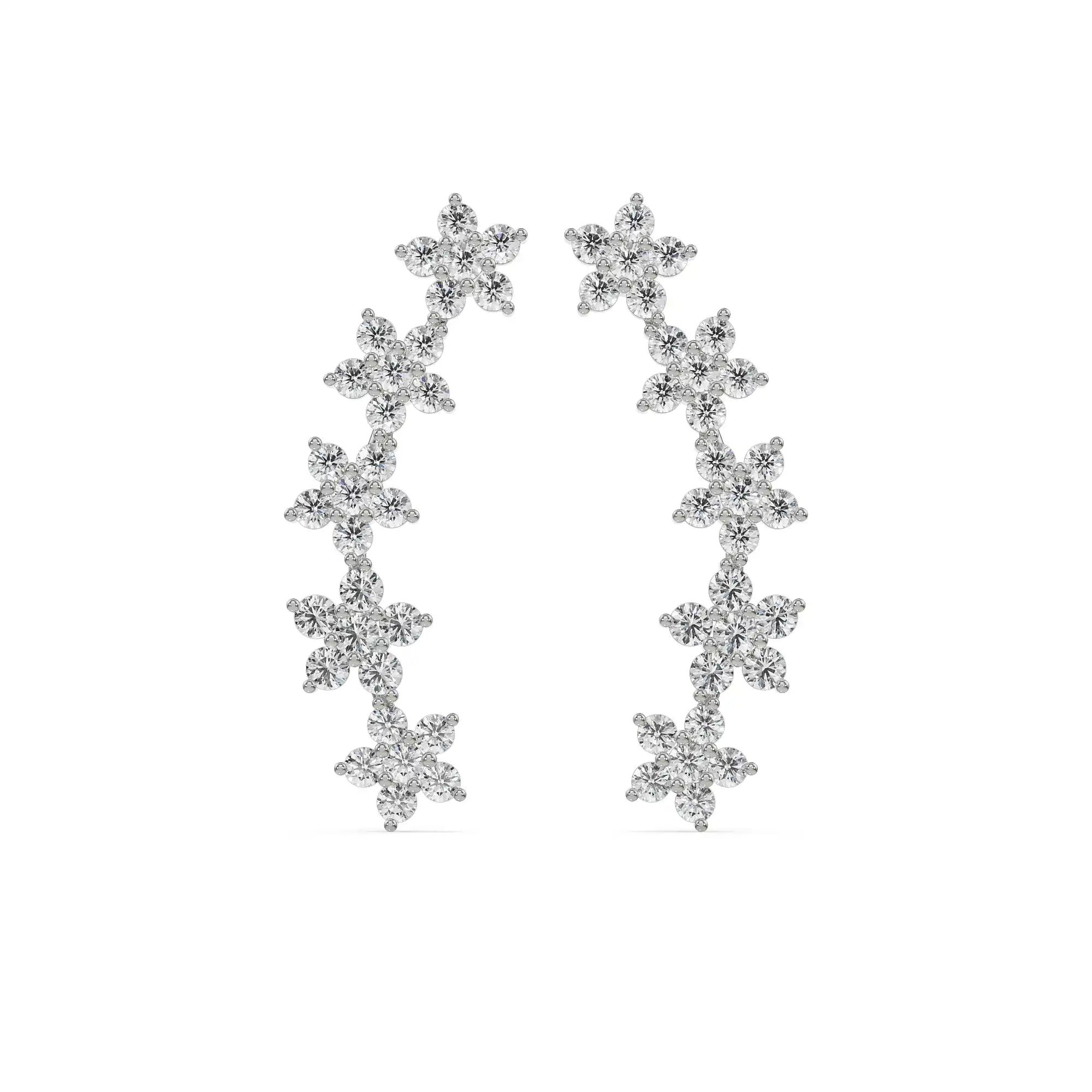 Starry Diamond Earrings Front View