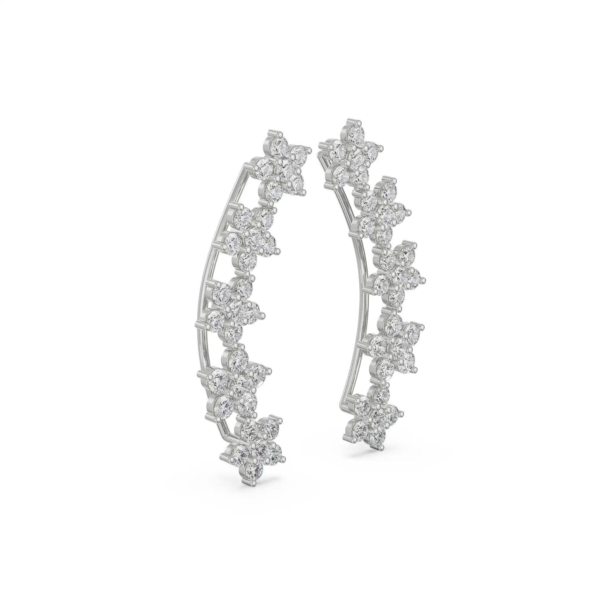 Starry Diamond Earrings Side View
