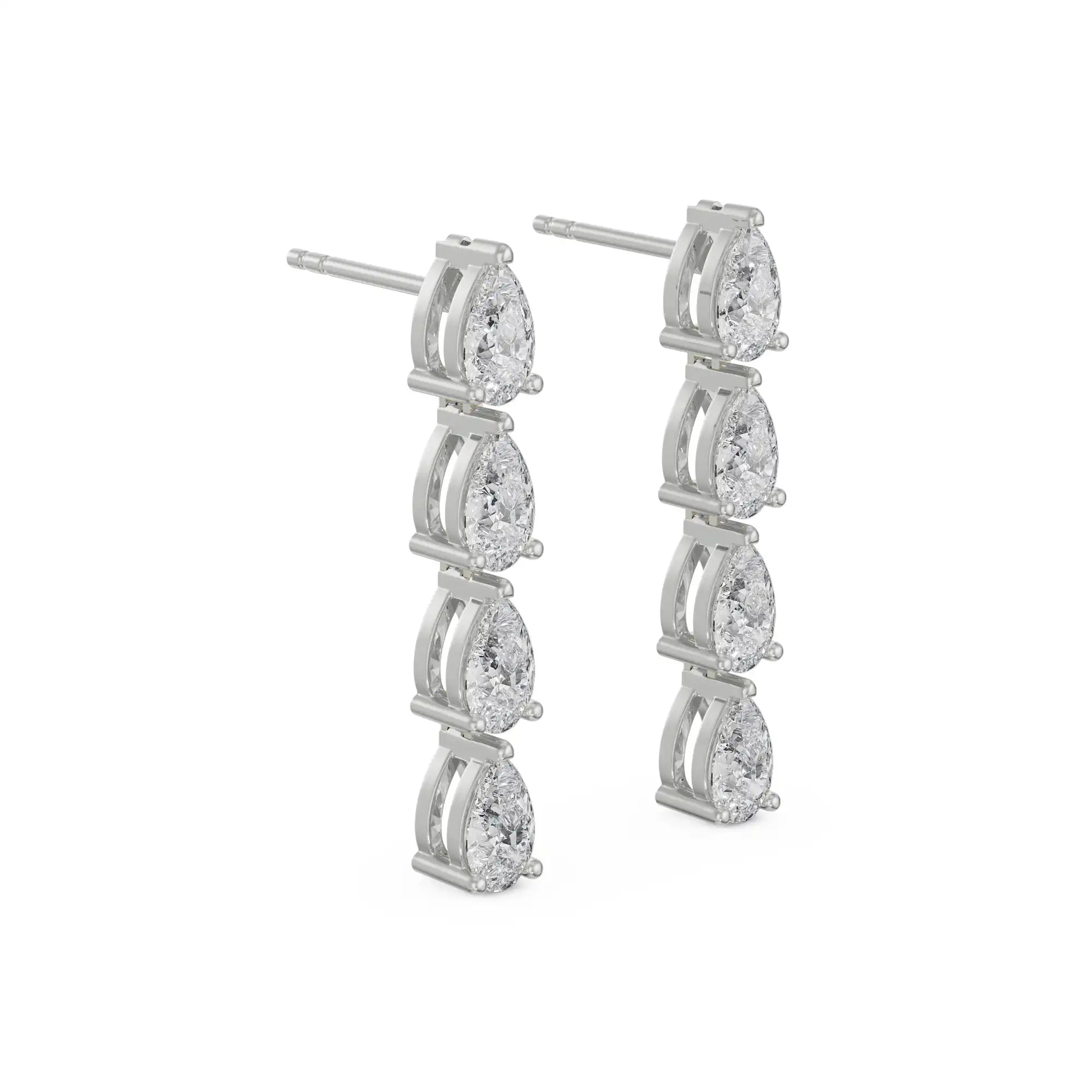 Quad pear diamond drop Side View