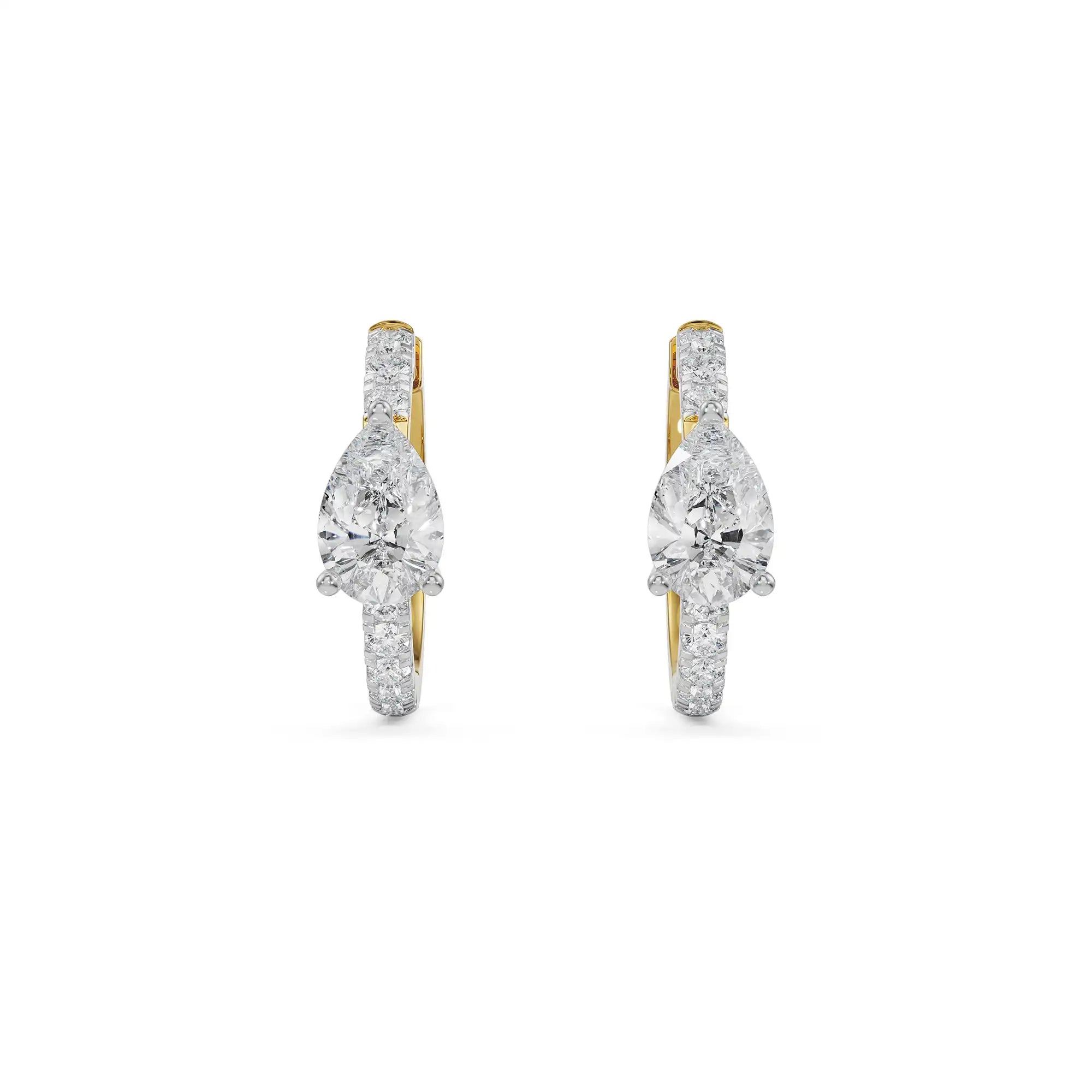 Circle Pear Lab Grown Diamond Hoops_in-stock