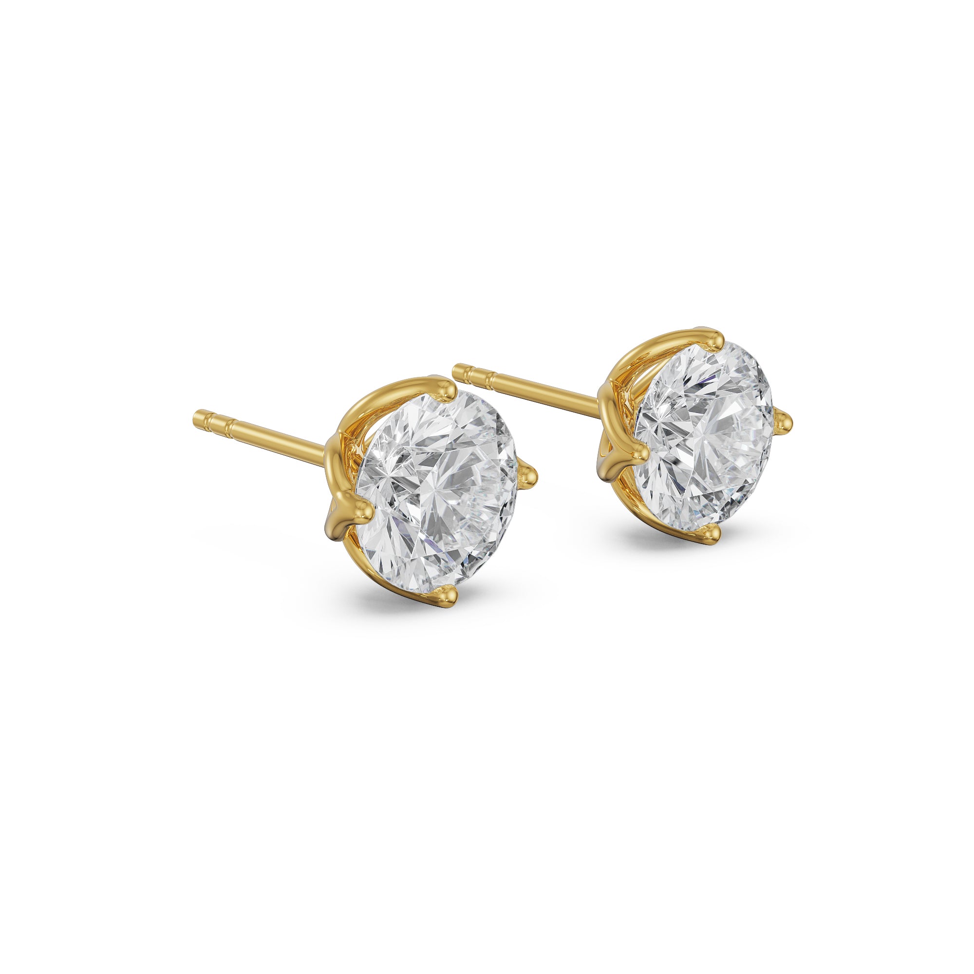 1.5 CT Timeless Solitaire Studs Side View