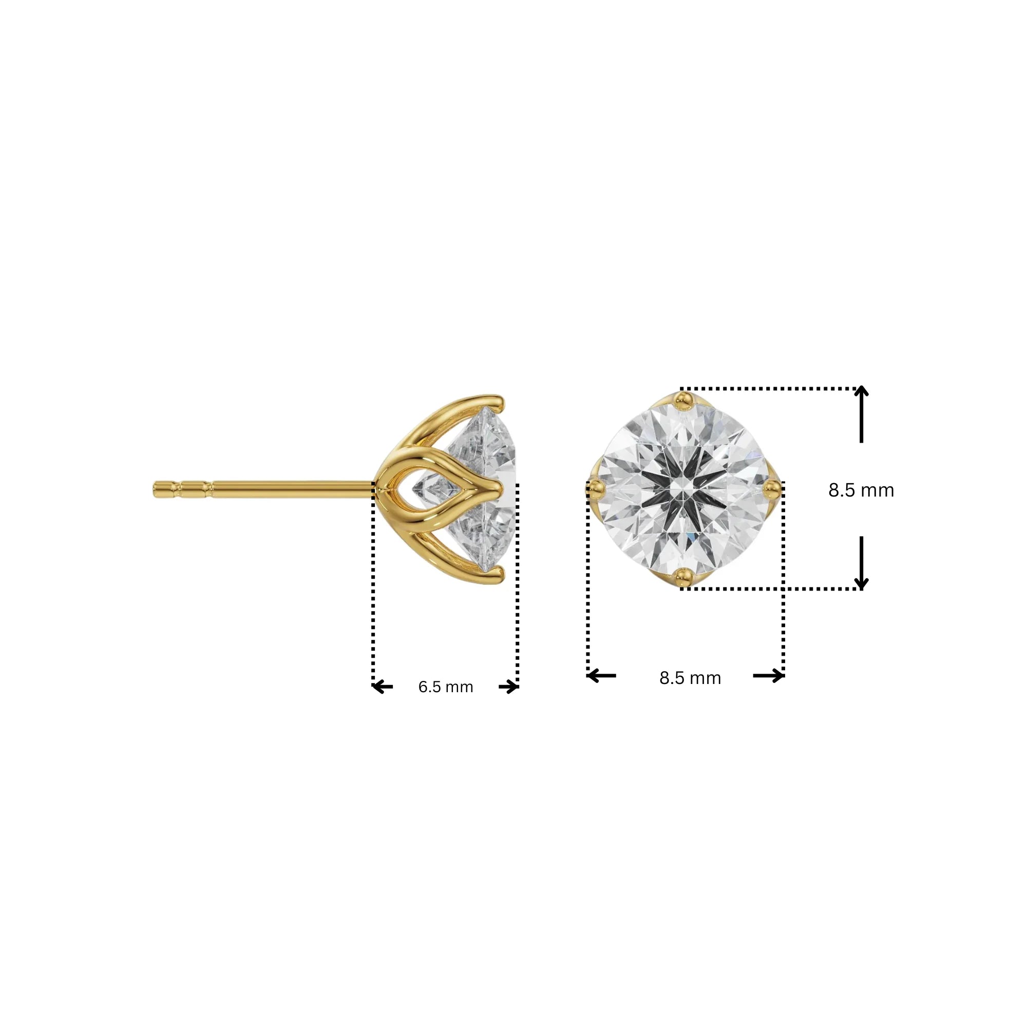1.5 CT Timeless Lab Grown Diamond Solitaire Studs 9KT