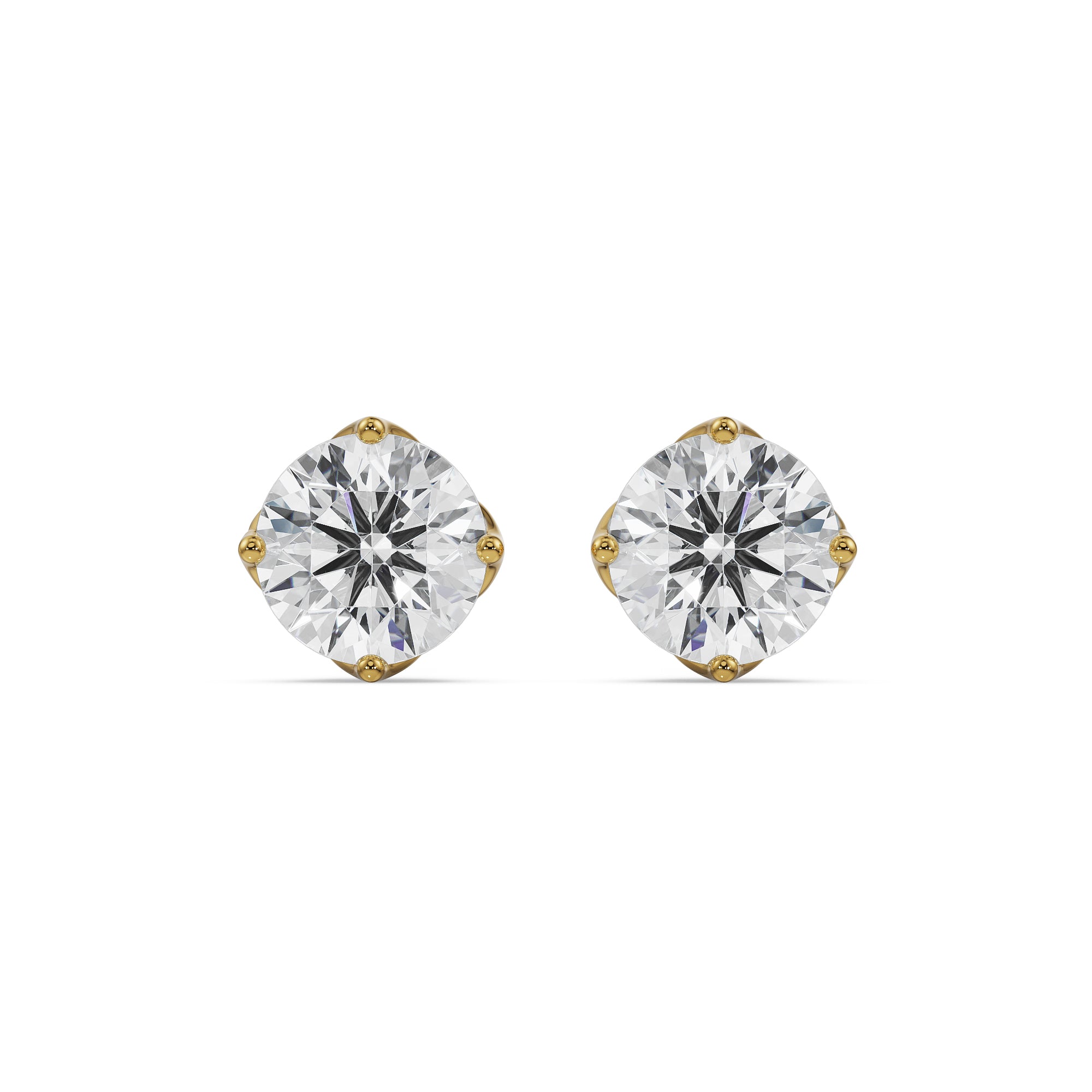 2 CT Timeless Solitaire Studs Front View