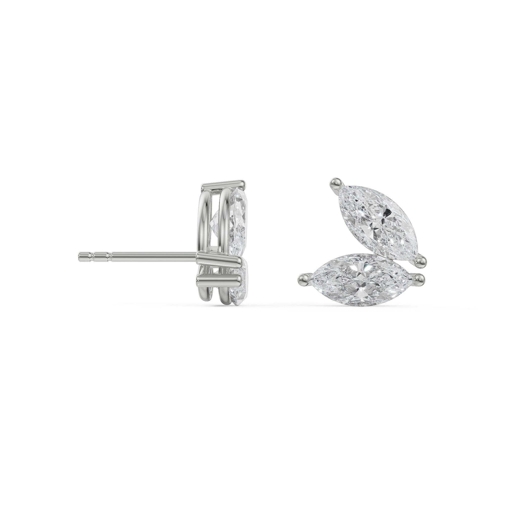 Butterfly Marquise Diamond Studs Prospective View