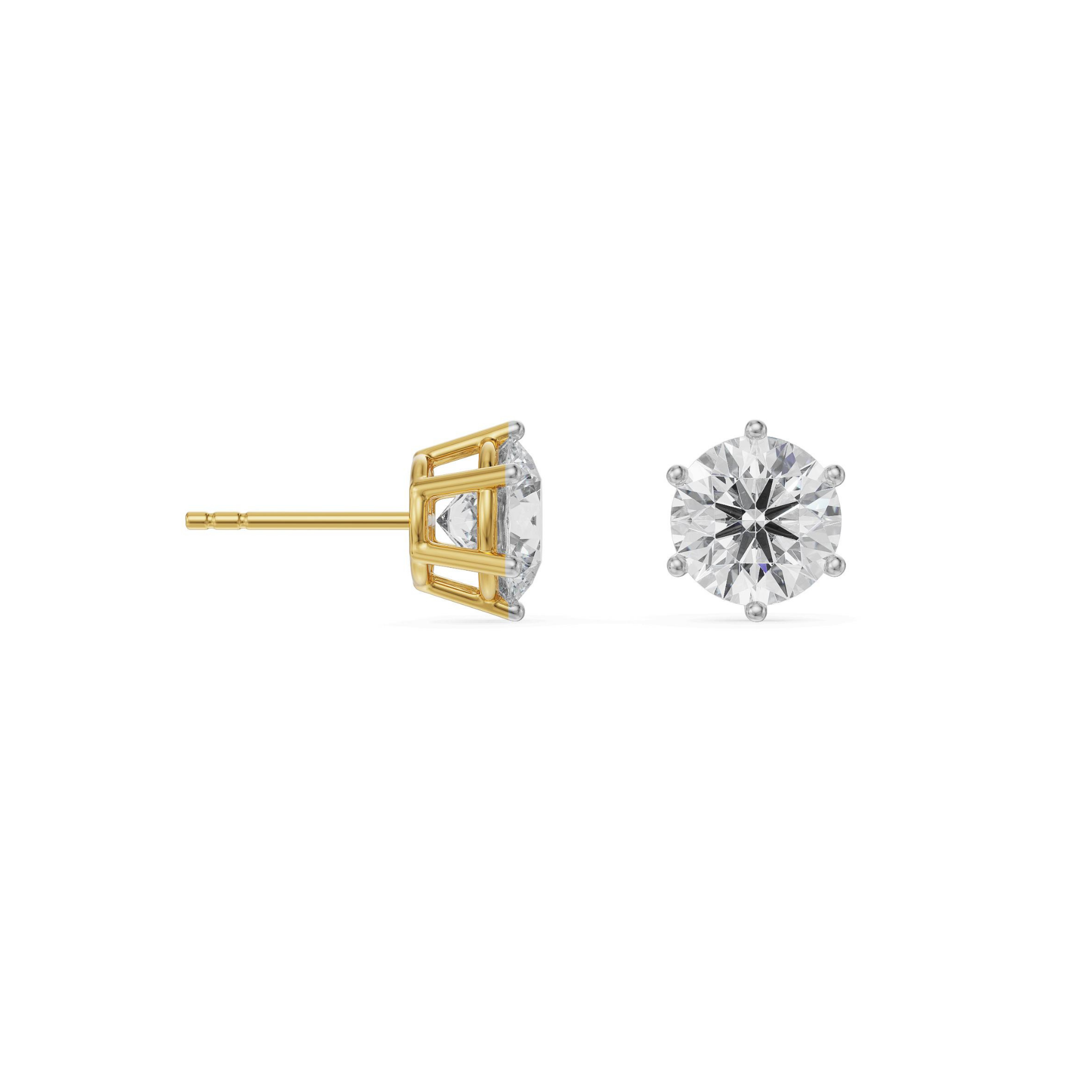 0.5 CT Versatile Solitaire Studs Prospective View in 9KT