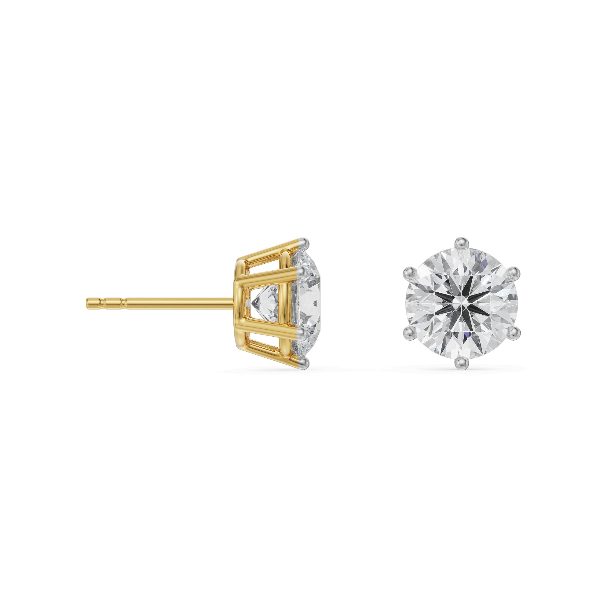 1 CT Versatile Solitaire Studs Prospective View