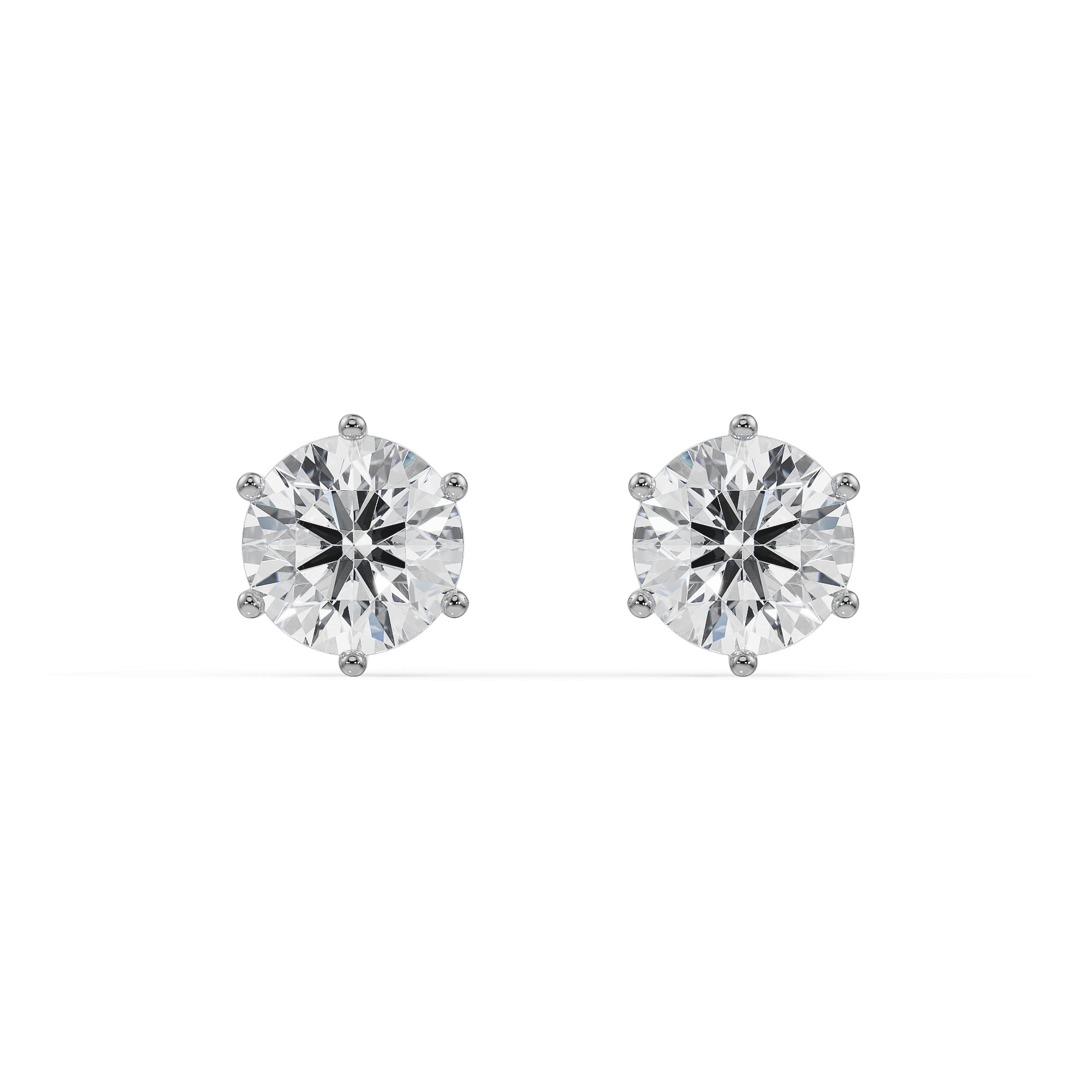 2 CT Versatile Solitaire Studs Front View